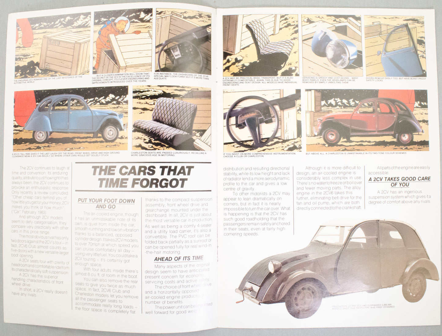 Rare 1984 Citroen Tintin Car Brochure: Journey to Planet 2CV6 by Herge Comic