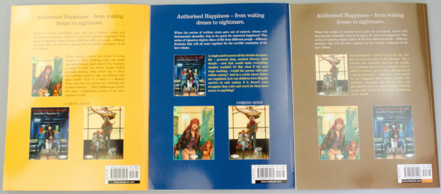 Authorised Happiness Volumes 1-3 Van Hamme Comic Books - UK Cinebook Paperback Editions FULL SET