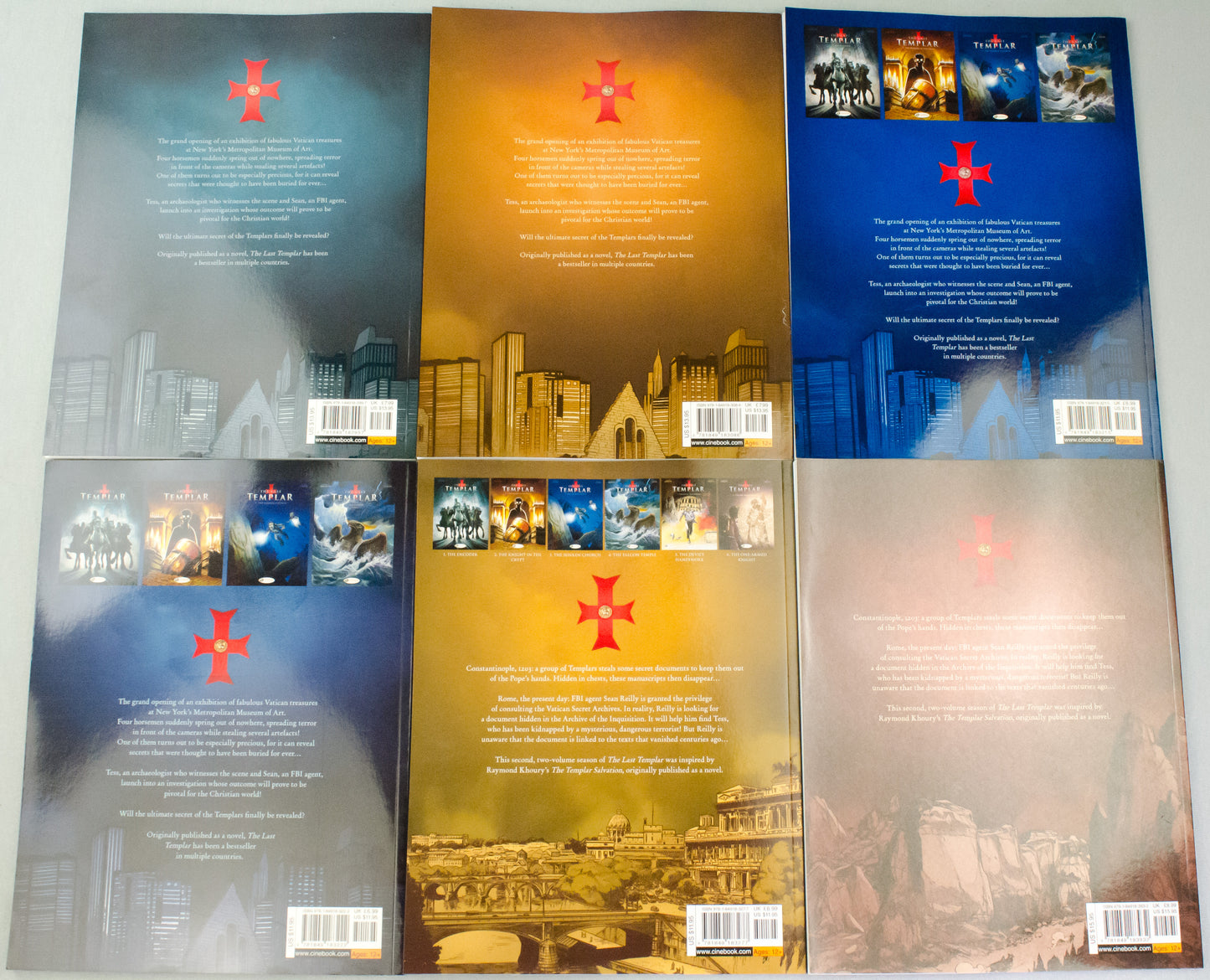 The Last Templar Volume 1-6 Comic Books - UK Cinebook Paperback Editions FULL SET