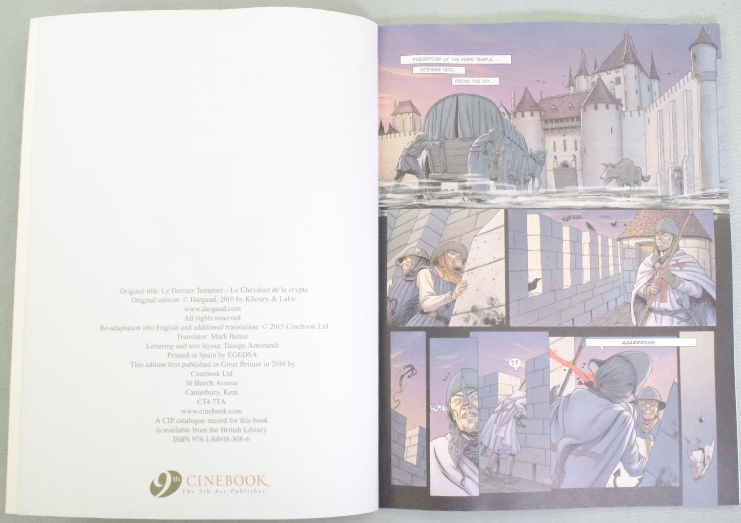 The Last Templar Volume 2 "The Knight in the Crypt" - UK Cinebook Paperback Edition