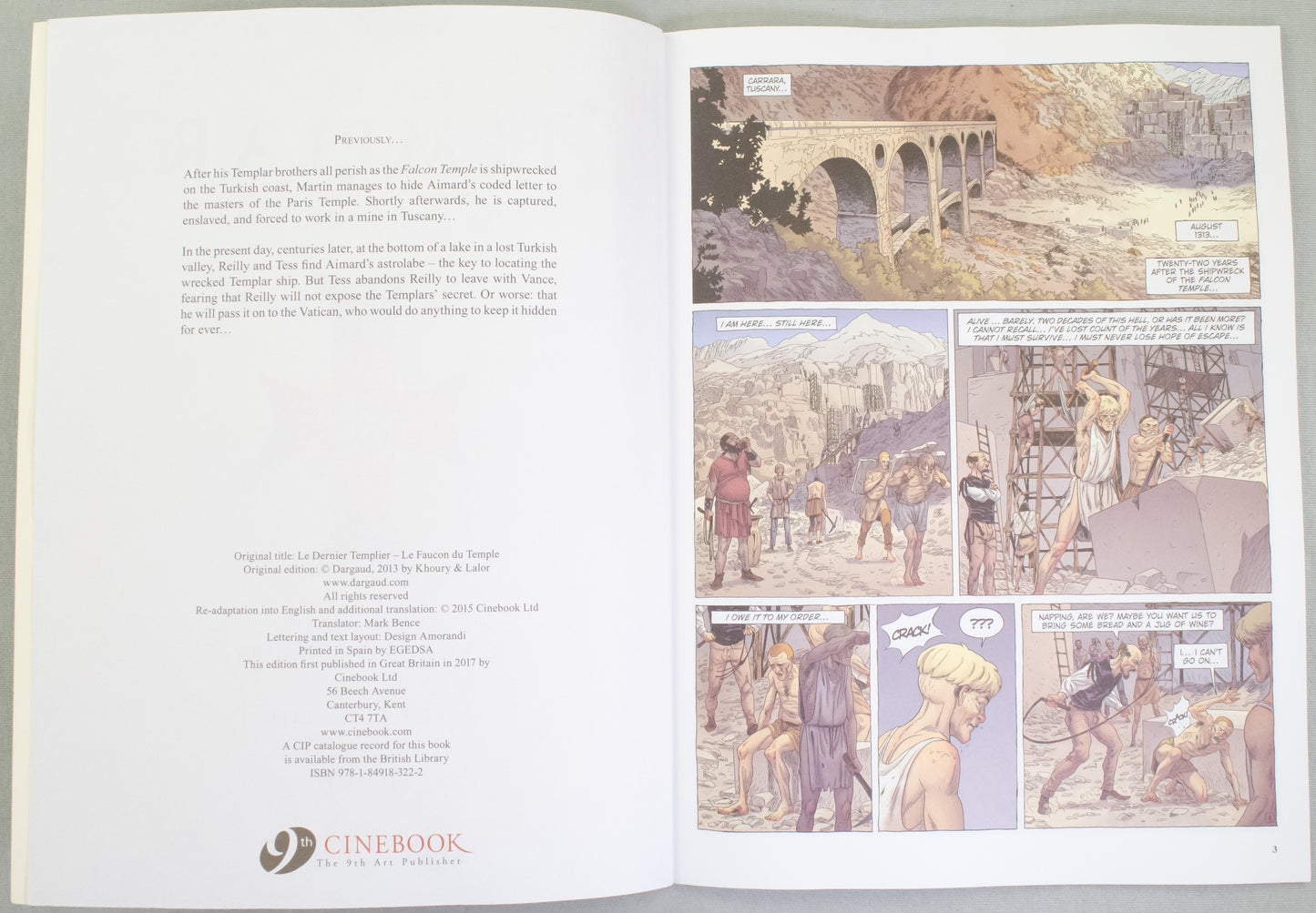 The Last Templar Volume 4 "The Falcon Temple" - UK Cinebook Paperback Edition