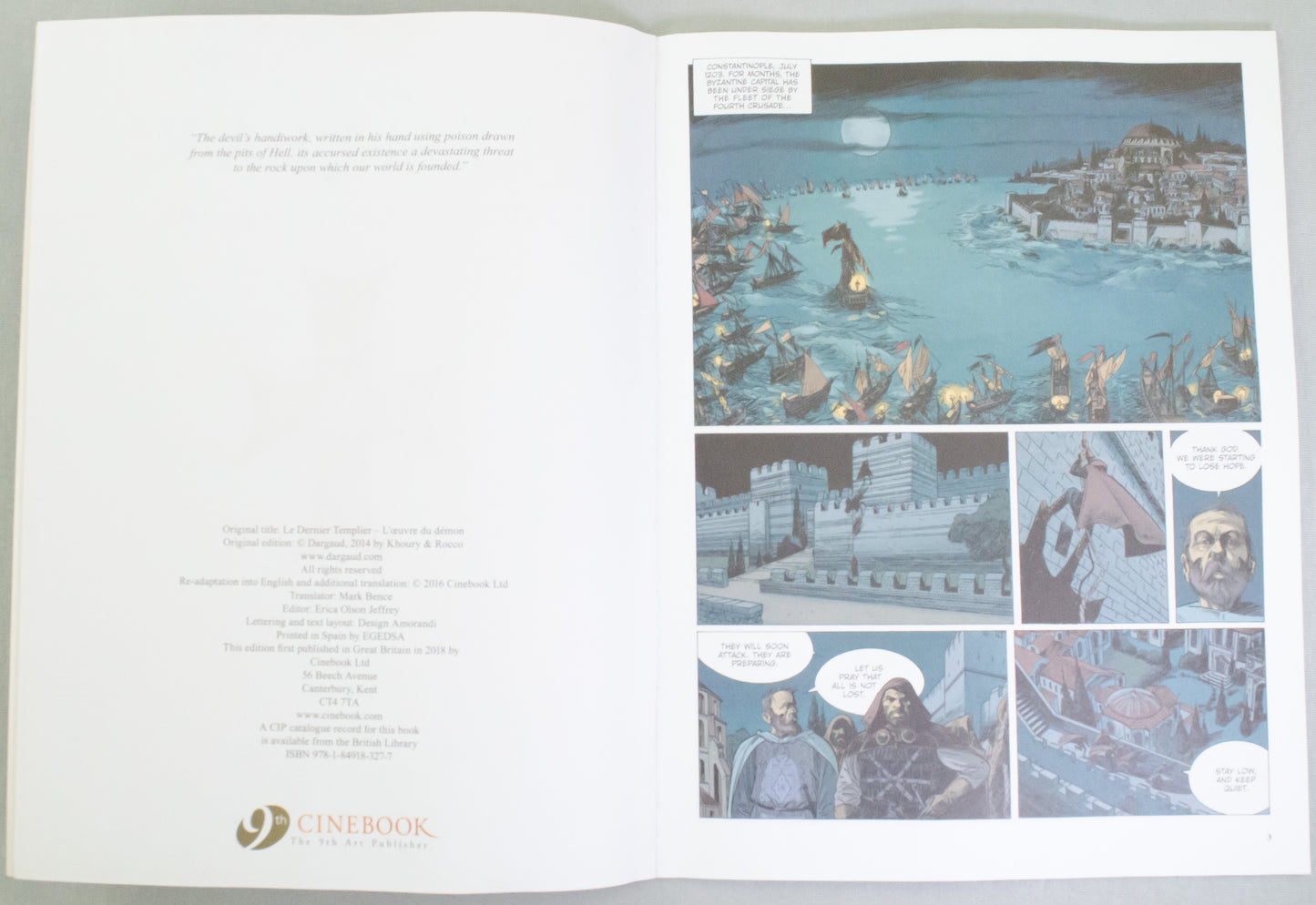 The Last Templar Volume 5 "The Devils Handiwork" - UK Cinebook Paperback Edition