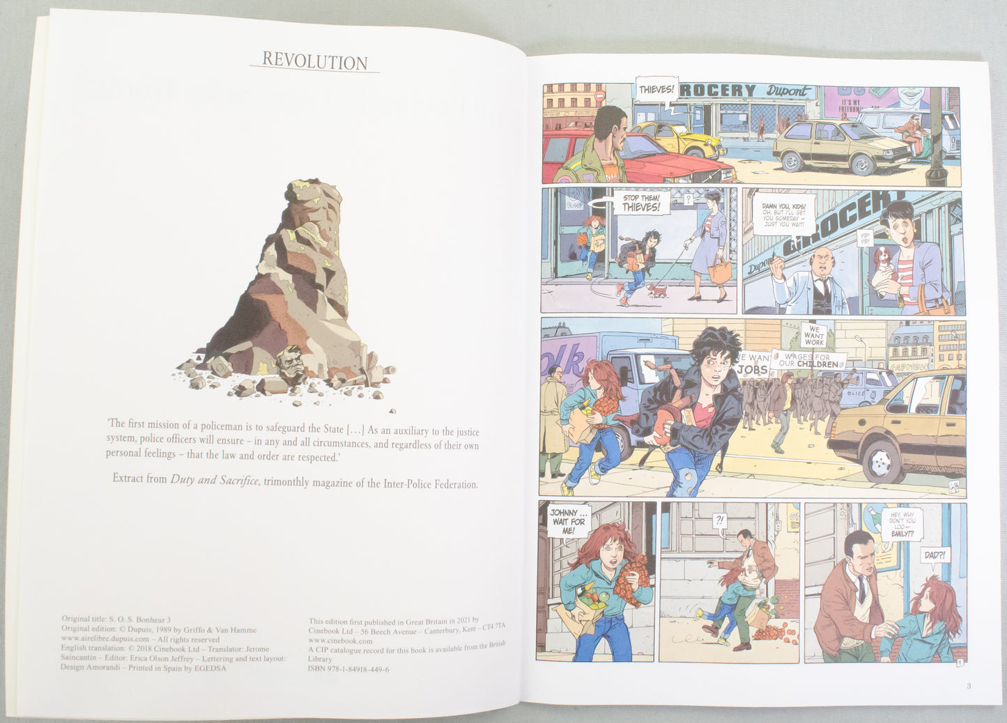 Authorised Happiness Volume 2 "Public Safety" Van Hamme Comic Book - UK Cinebook Paperback Edition