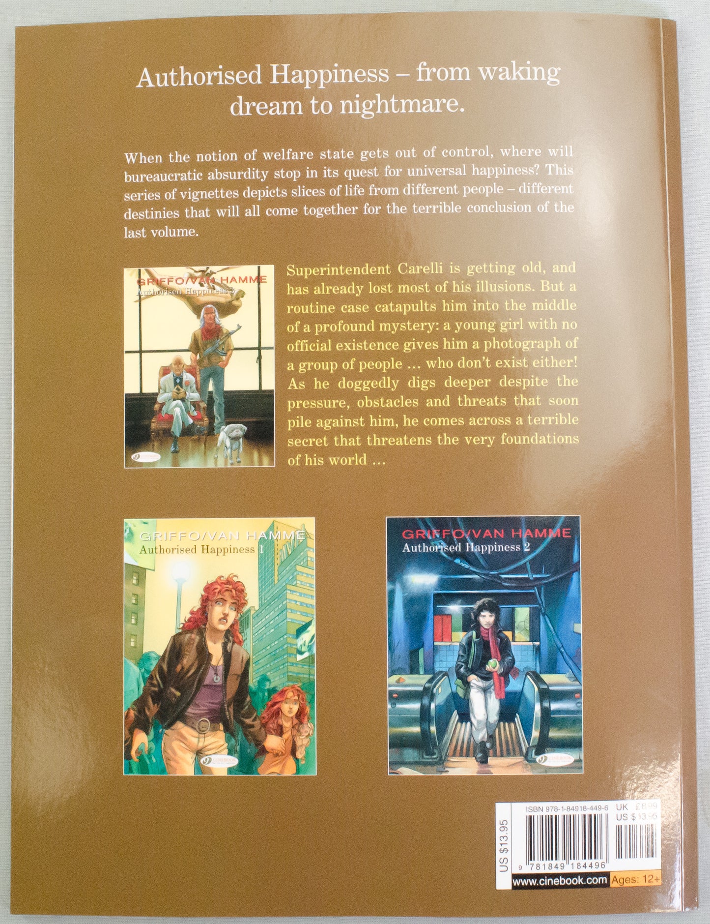 Authorised Happiness Volume 2 "Public Safety" Van Hamme Comic Book - UK Cinebook Paperback Edition