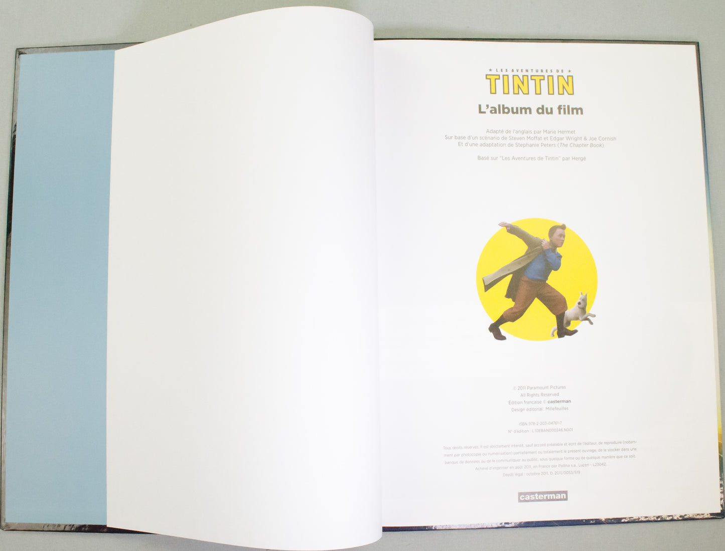 The Adventures of Tintin L'album du film - 2011 Casterman/Paramount Pictures HB Edition