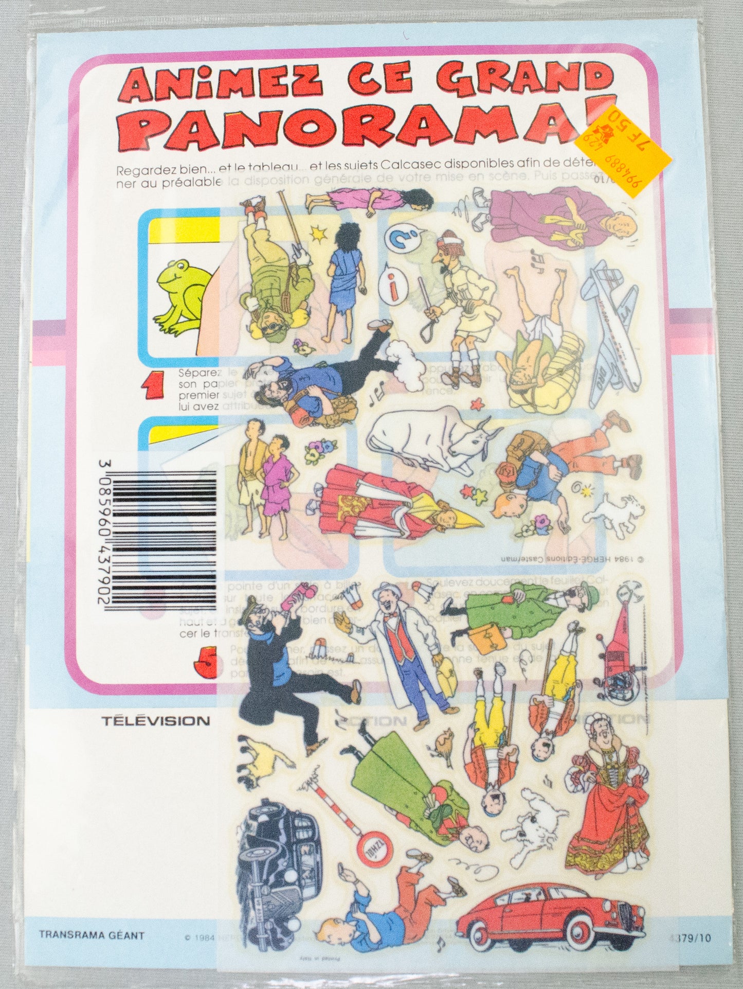 Vintage Tintin Reporter Transrama Jesco Sticker Set - 1984 Herge/Casterman