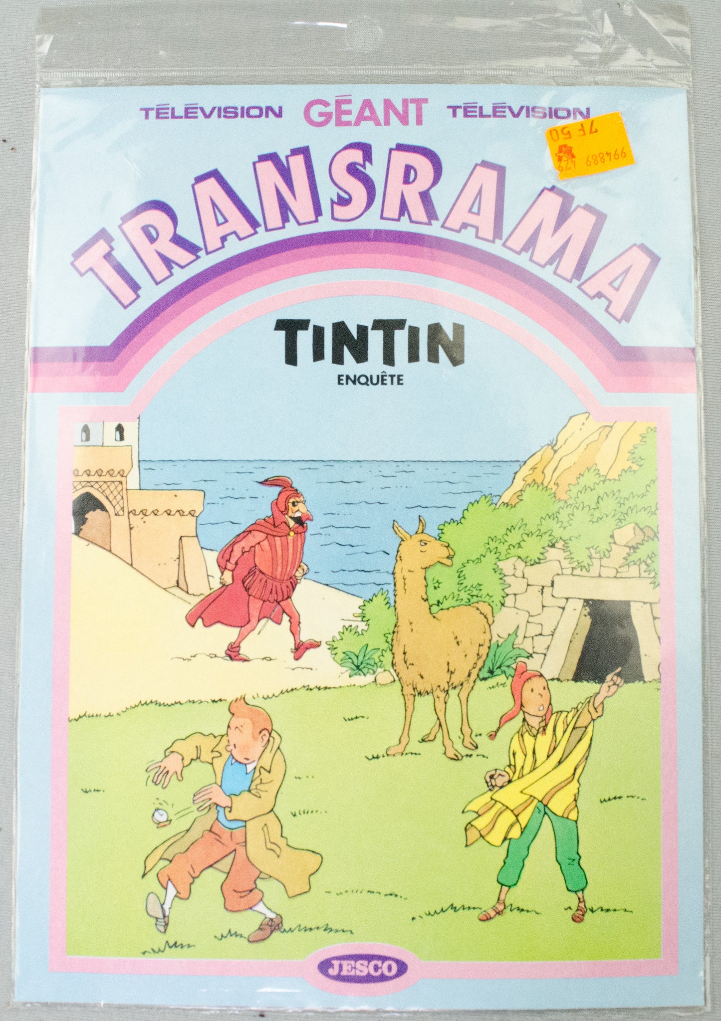Vintage Tintin Enquete Transrama Jesco Sticker Set - 1984 Herge/Casterman