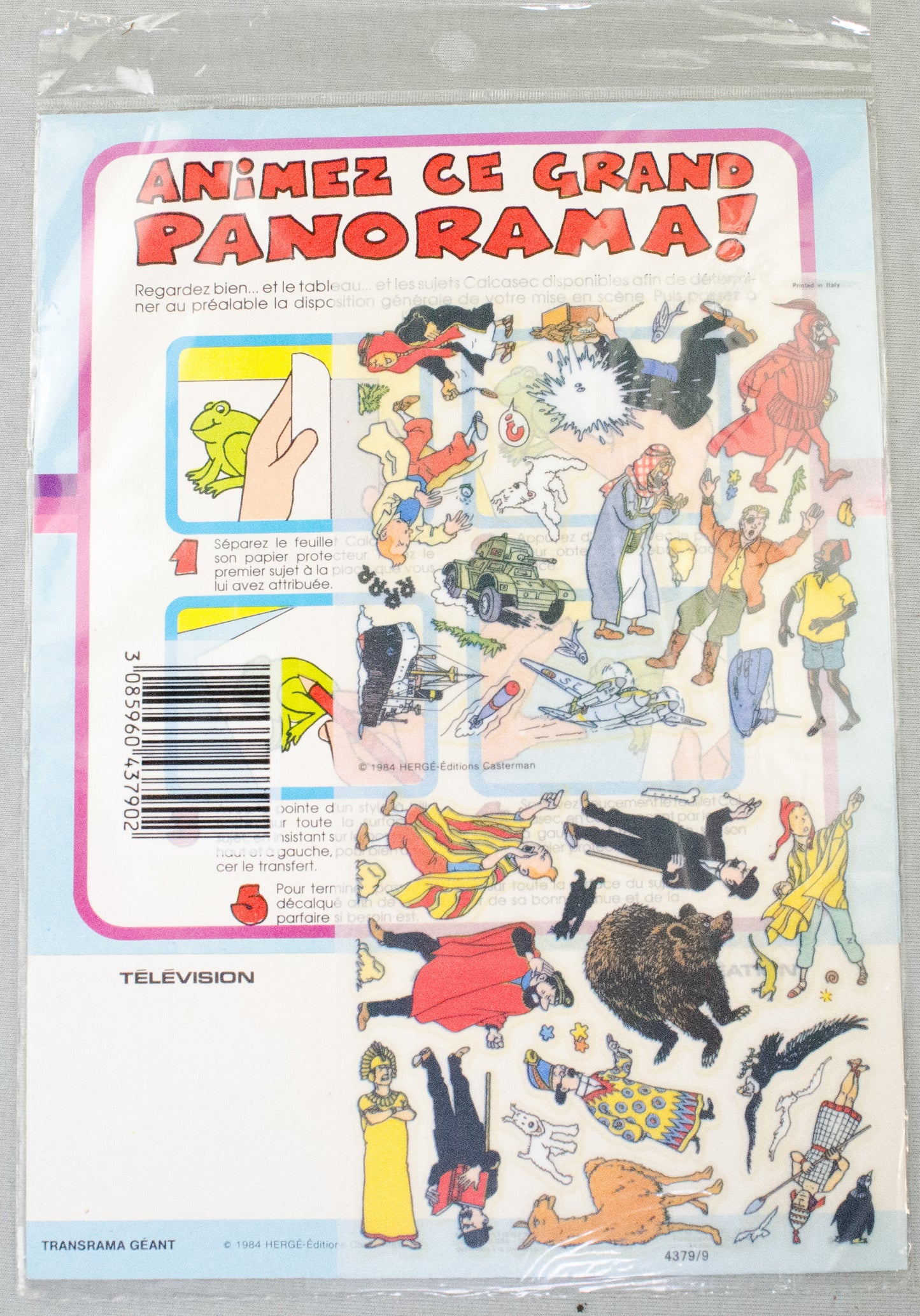 Vintage Tintin Enquete Transrama Jesco Sticker Set - 1984 Herge/Casterman