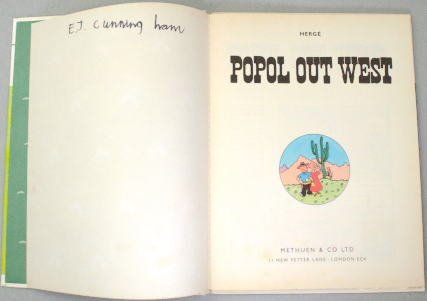 Popol Out West Methuen 1969 1st Hardback Edition Rare vintage Herge book EO Tintin