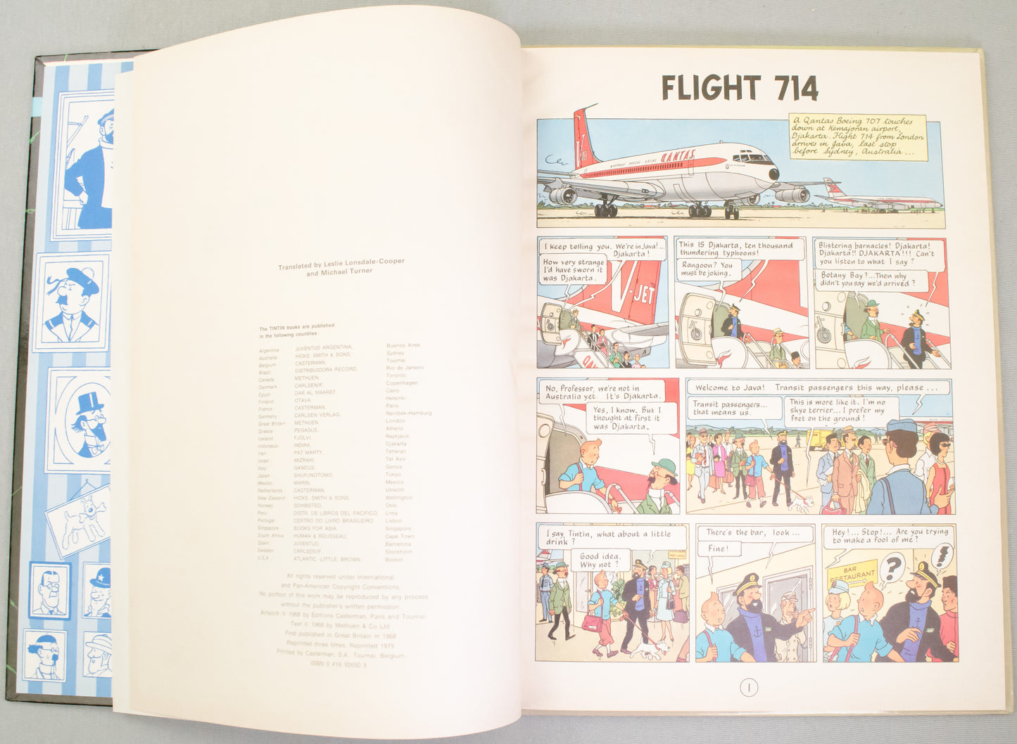 Flight 714 Comic Book - Methuen 1975 Hardback UK 3rd Edition Rare Tintin Book by Herge