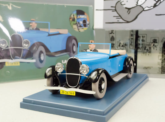 Voiture Tintin 1/24 29946 Gibbons Decapotable Bleu: Blue Lotus Rare Model Voiture Figure #46