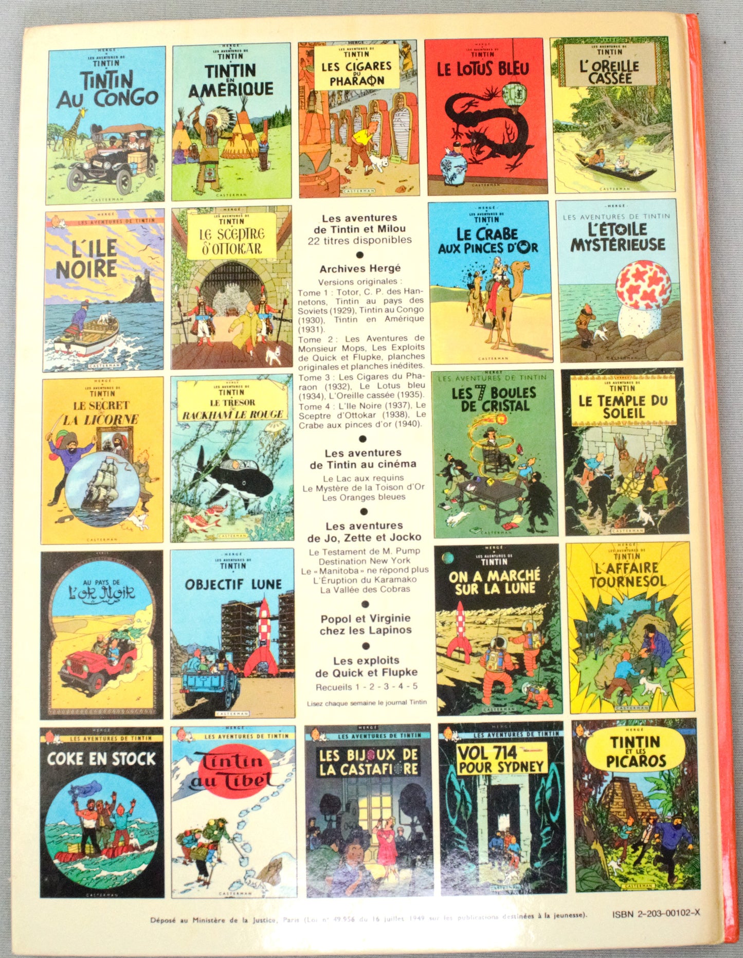 Tintin en Amerique Comic Book - Casterman 1981 French Hardback Edition Herge