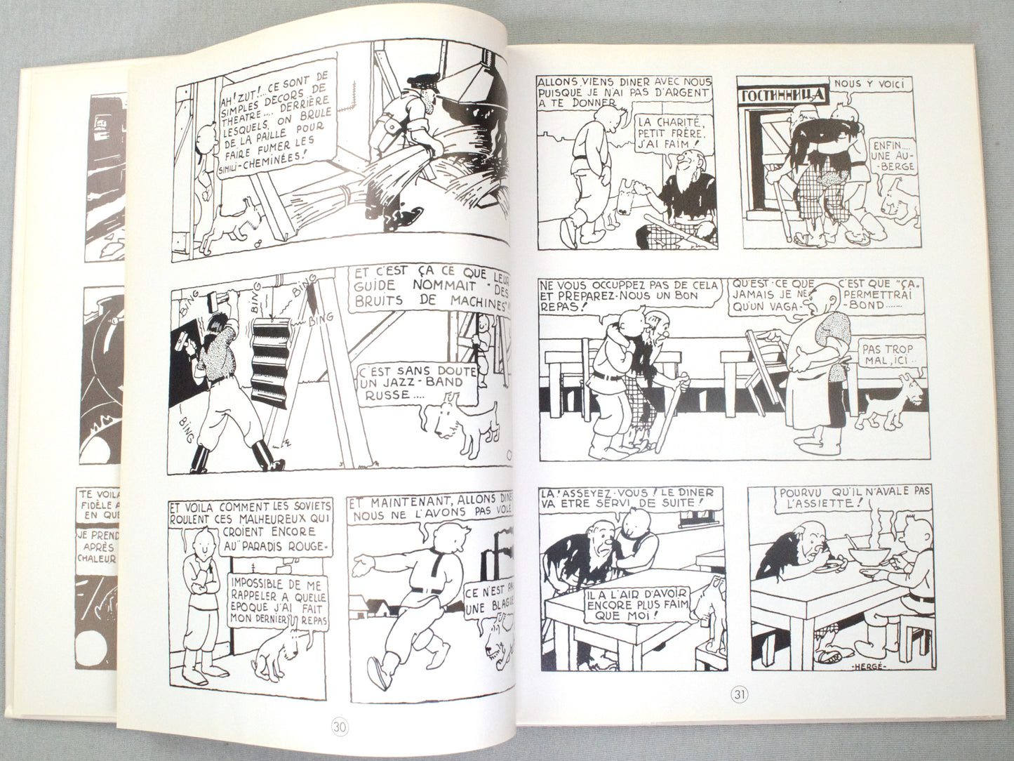 Tintin Au Pays Des Soviets Comic Book - 1999 Casterman French B&W Edition Herge