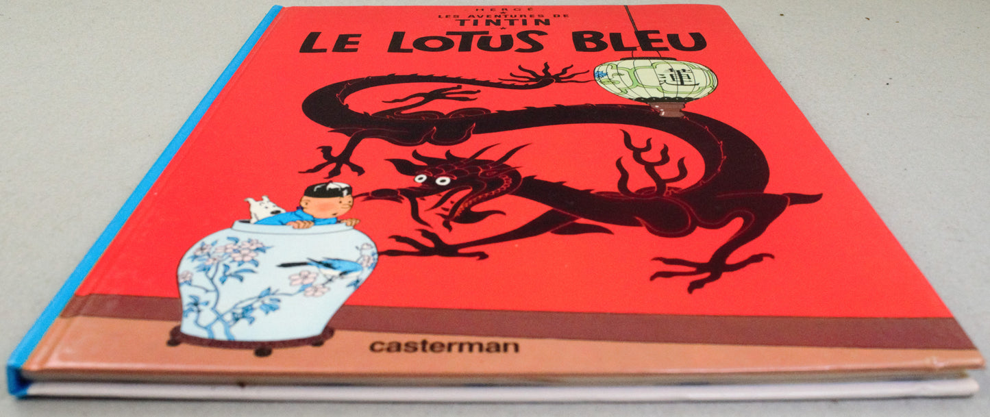 Tintin Le Lotus Bleu Comic Book - Casterman 1982 French Hardback Edition Herge