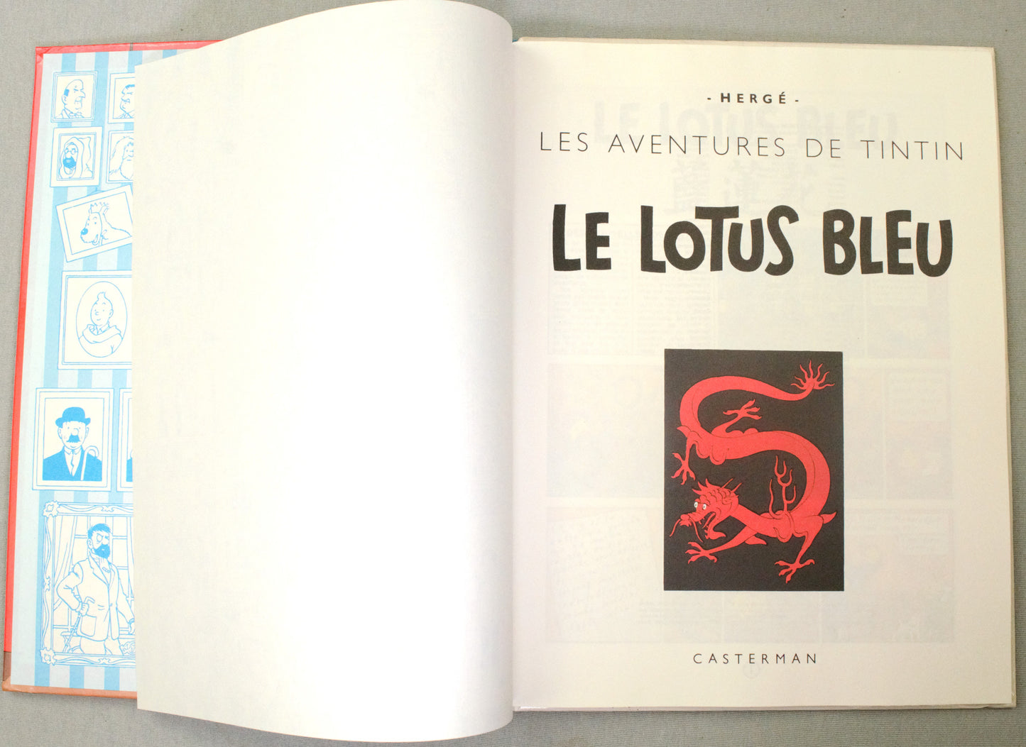 Tintin Le Lotus Bleu Comic Book - Casterman 1982 French Hardback Edition Herge