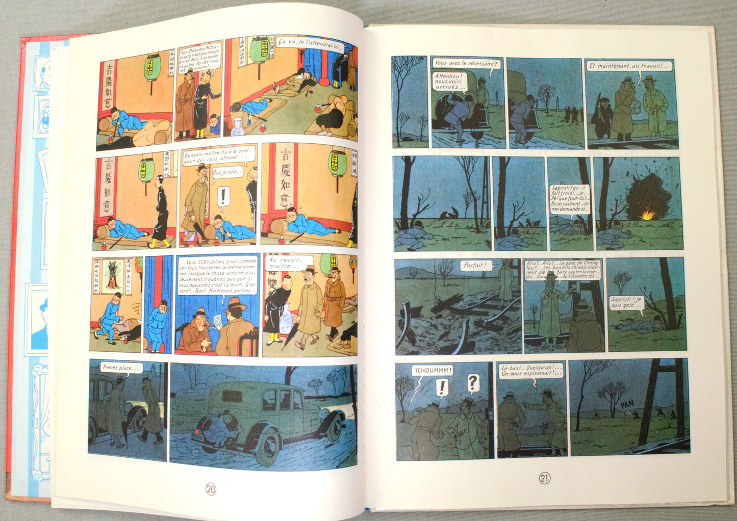 Tintin Le Lotus Bleu Comic Book - Casterman 1982 French Hardback Edition Herge