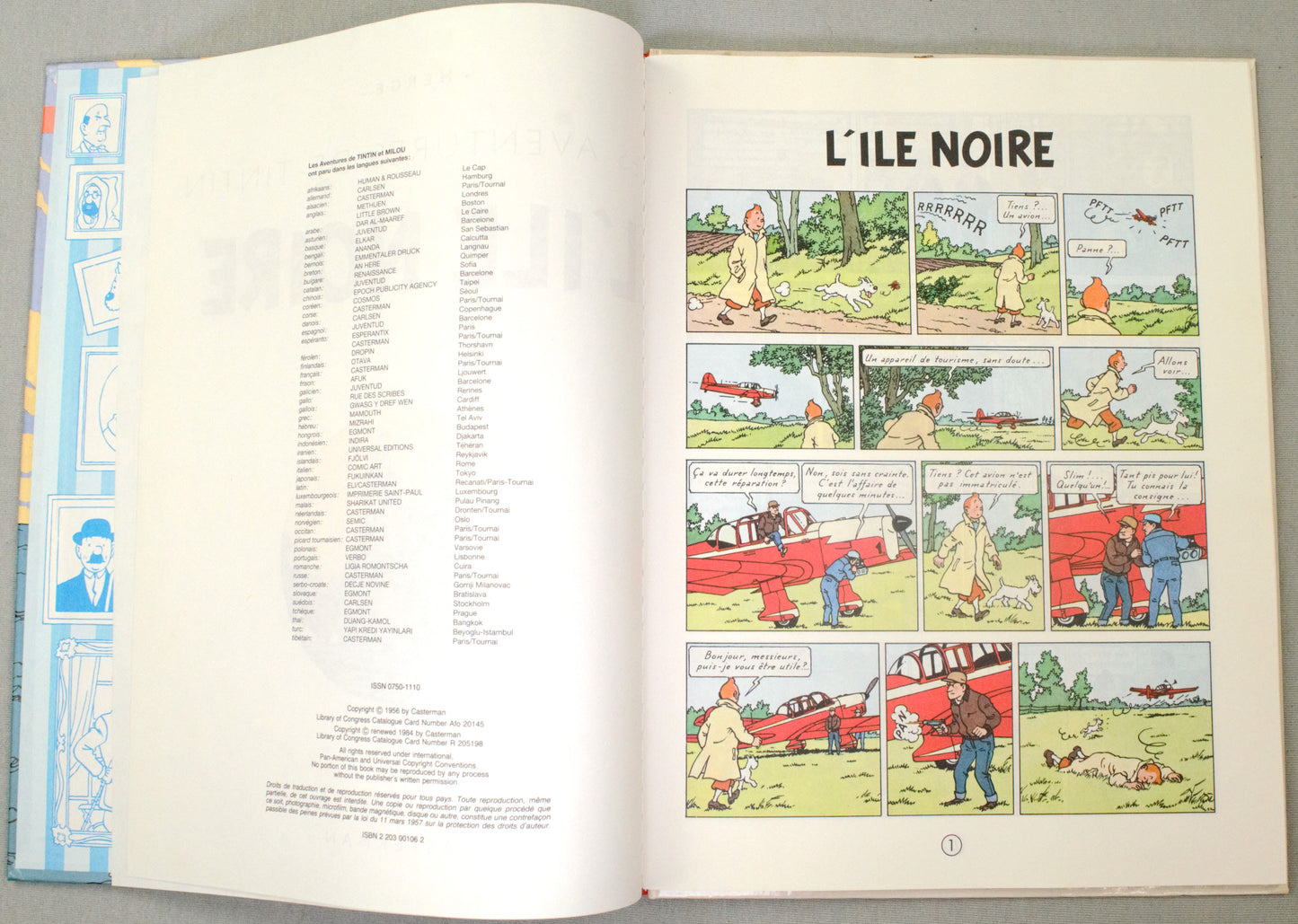 Tintin L'ile Noire Comic Book - Casterman 1984 French Hardback Edition Herge