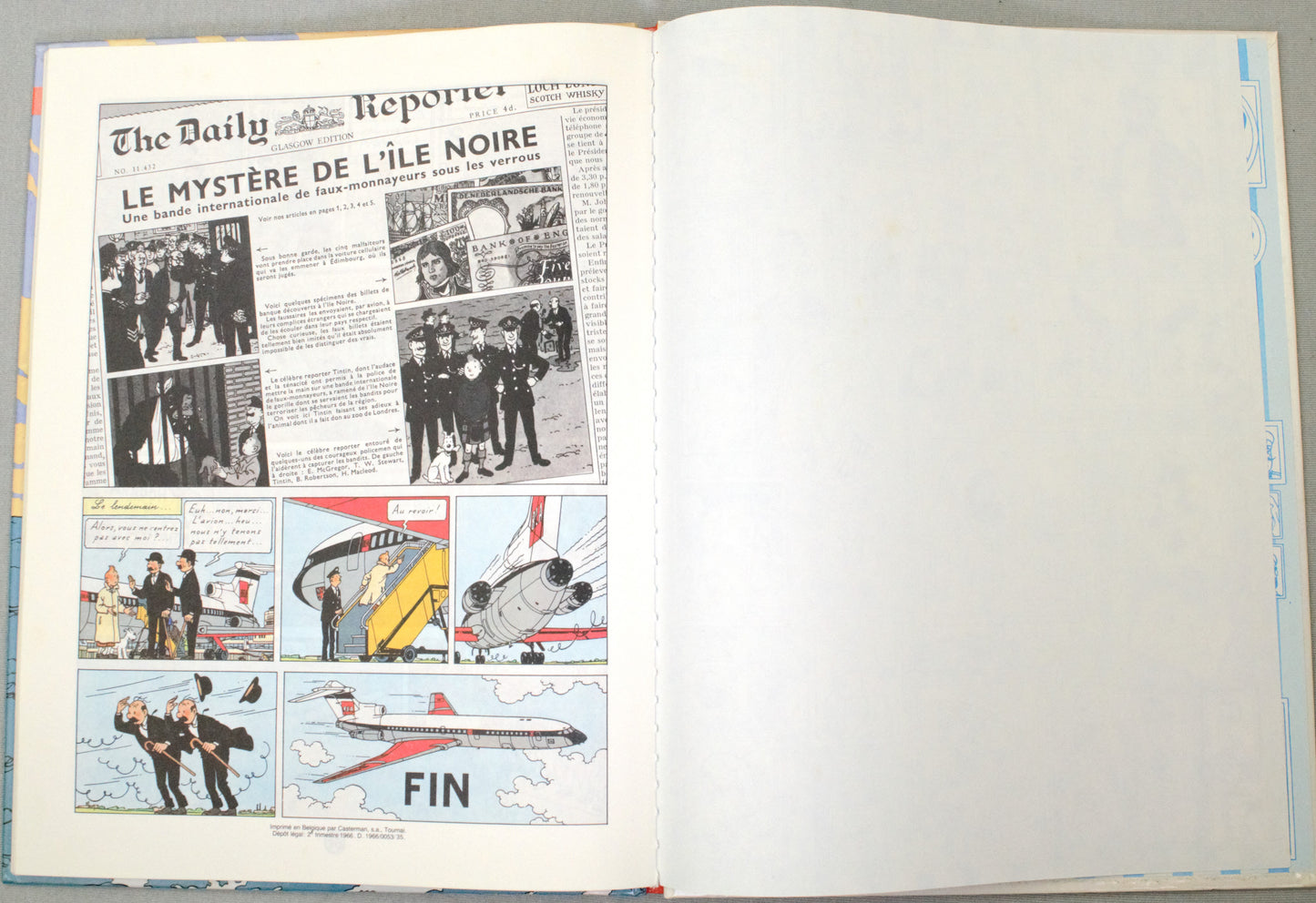 Tintin L'ile Noire Comic Book - Casterman 1984 French Hardback Edition Herge