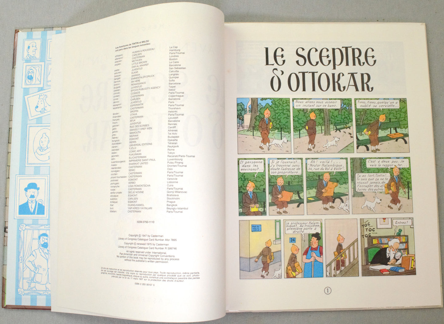 Tintin Le Sceptre d'Ottokar Comic Book - 1975 Casterman Hardback French Edition Herge
