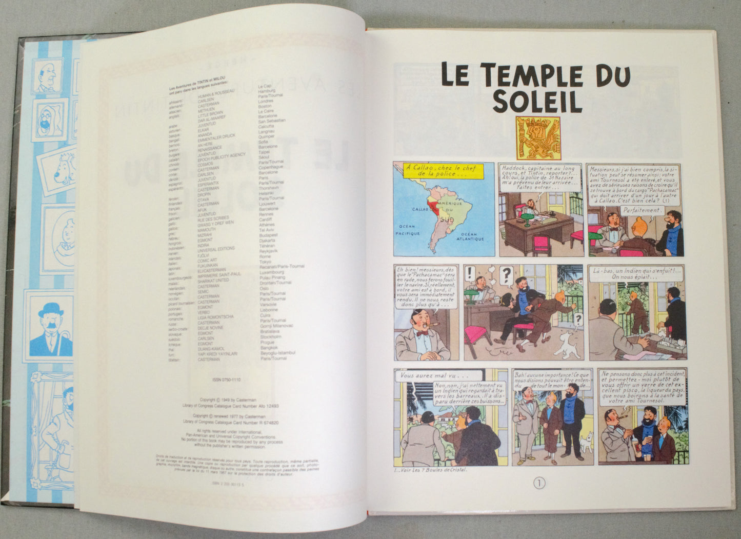 Tintin Le Temple du Soleil Comic Book - 1977 Casterman Hardback French Edition Herge