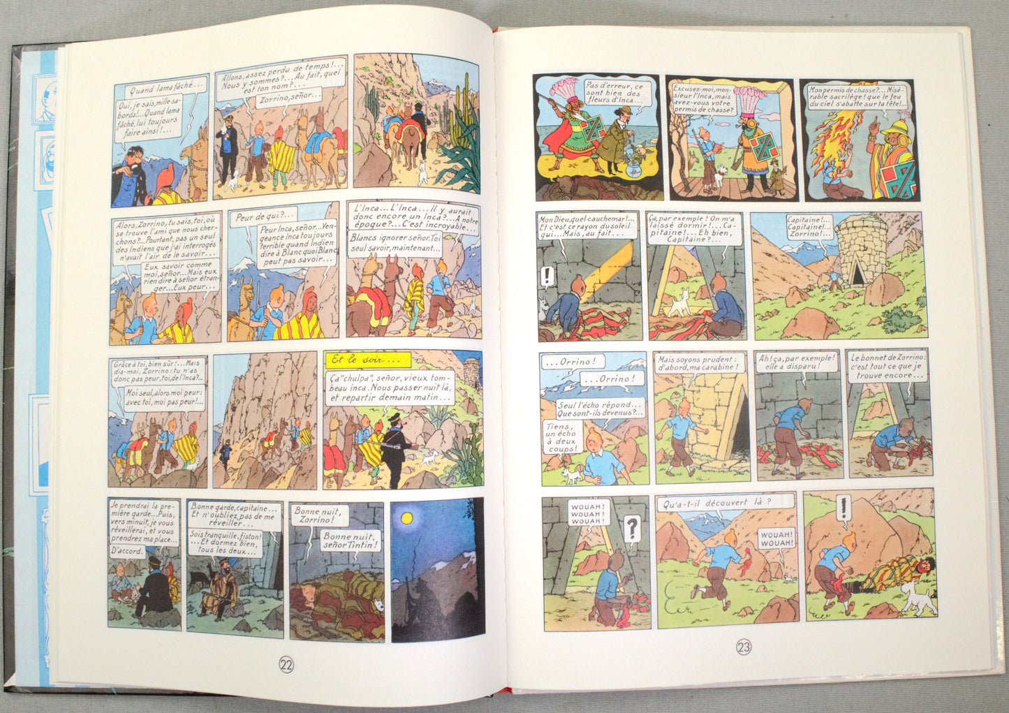 Tintin Le Temple du Soleil Comic Book - 1977 Casterman Hardback French Edition Herge