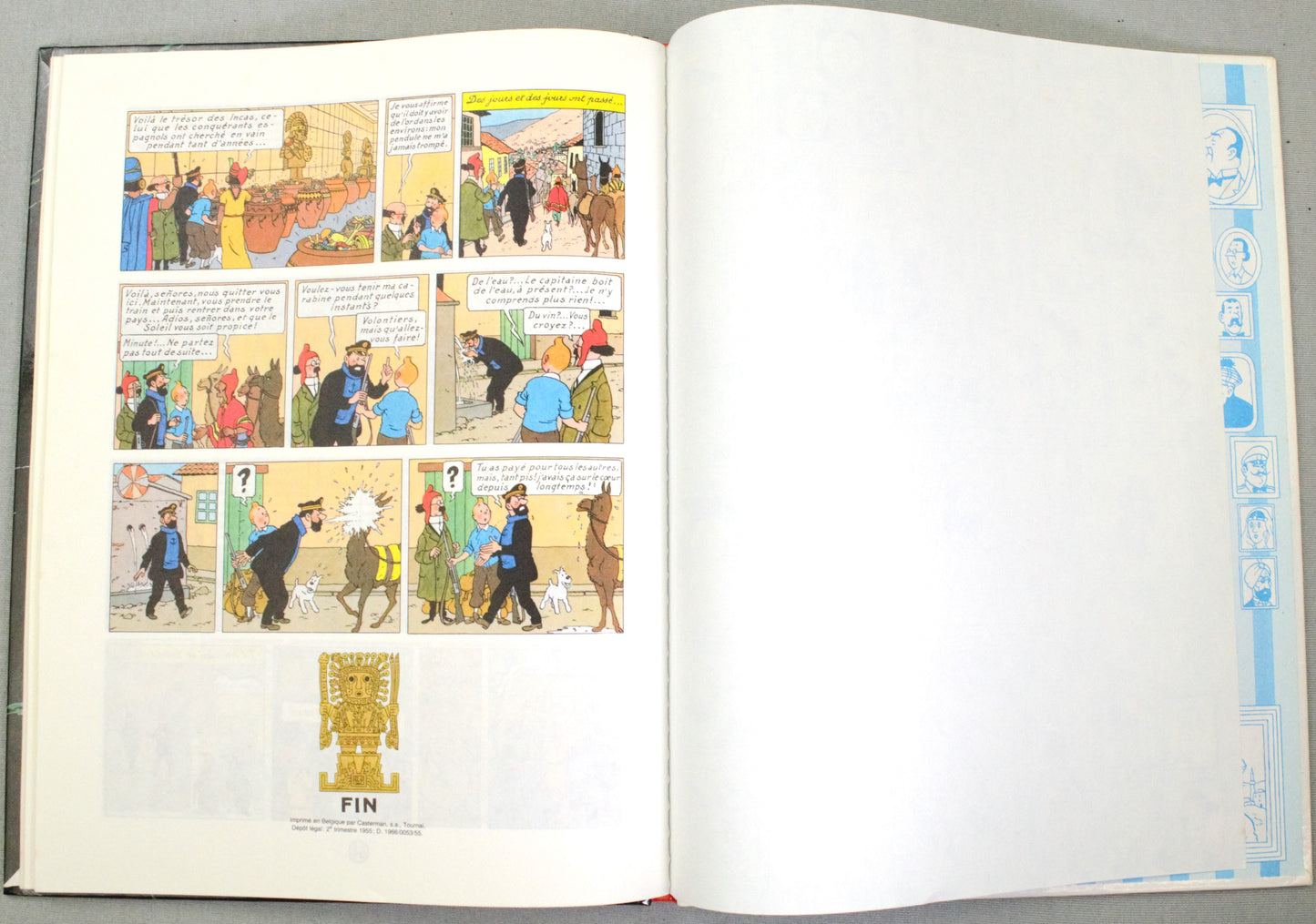 Tintin Le Temple du Soleil Comic Book - 1977 Casterman Hardback French Edition Herge
