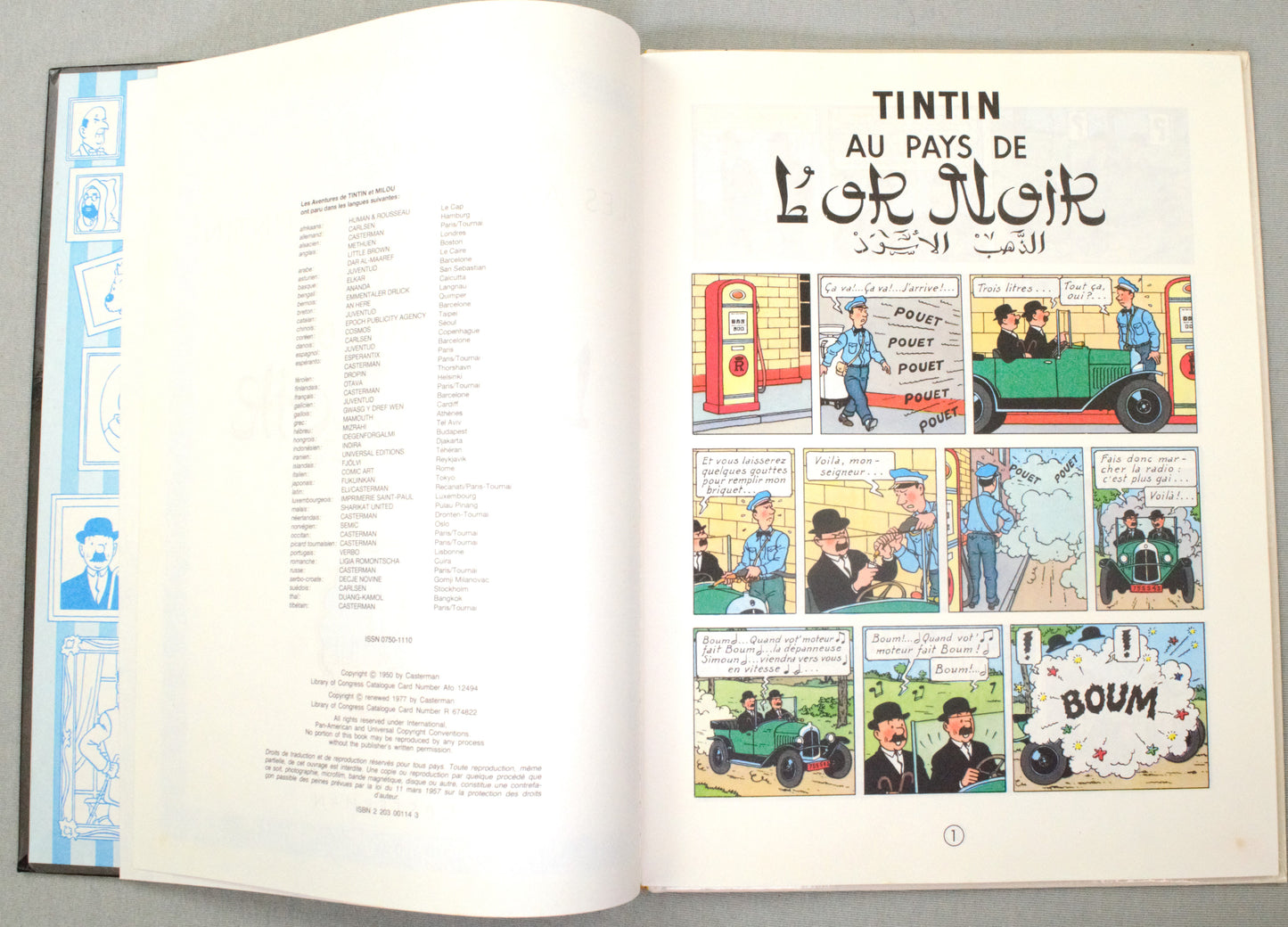 Tintin au pays de L'or Noir Comic Book - 1977 Casterman Hardback French Edition Herge