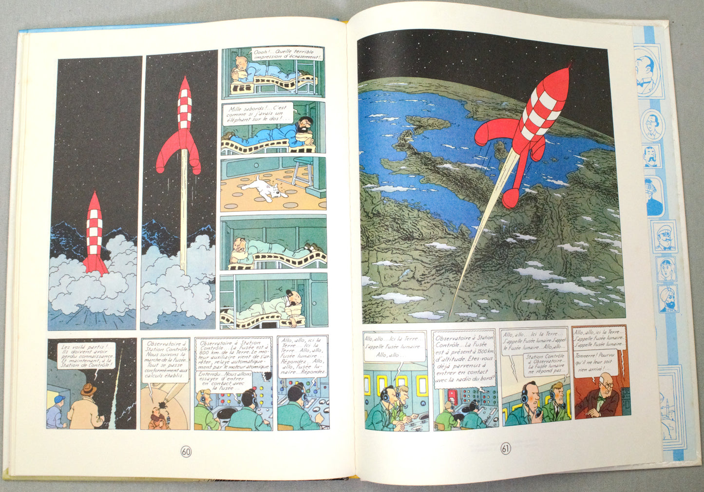 Tintin Objectif Lune Comic Book - Casterman 1981 French Hardback Edition Herge