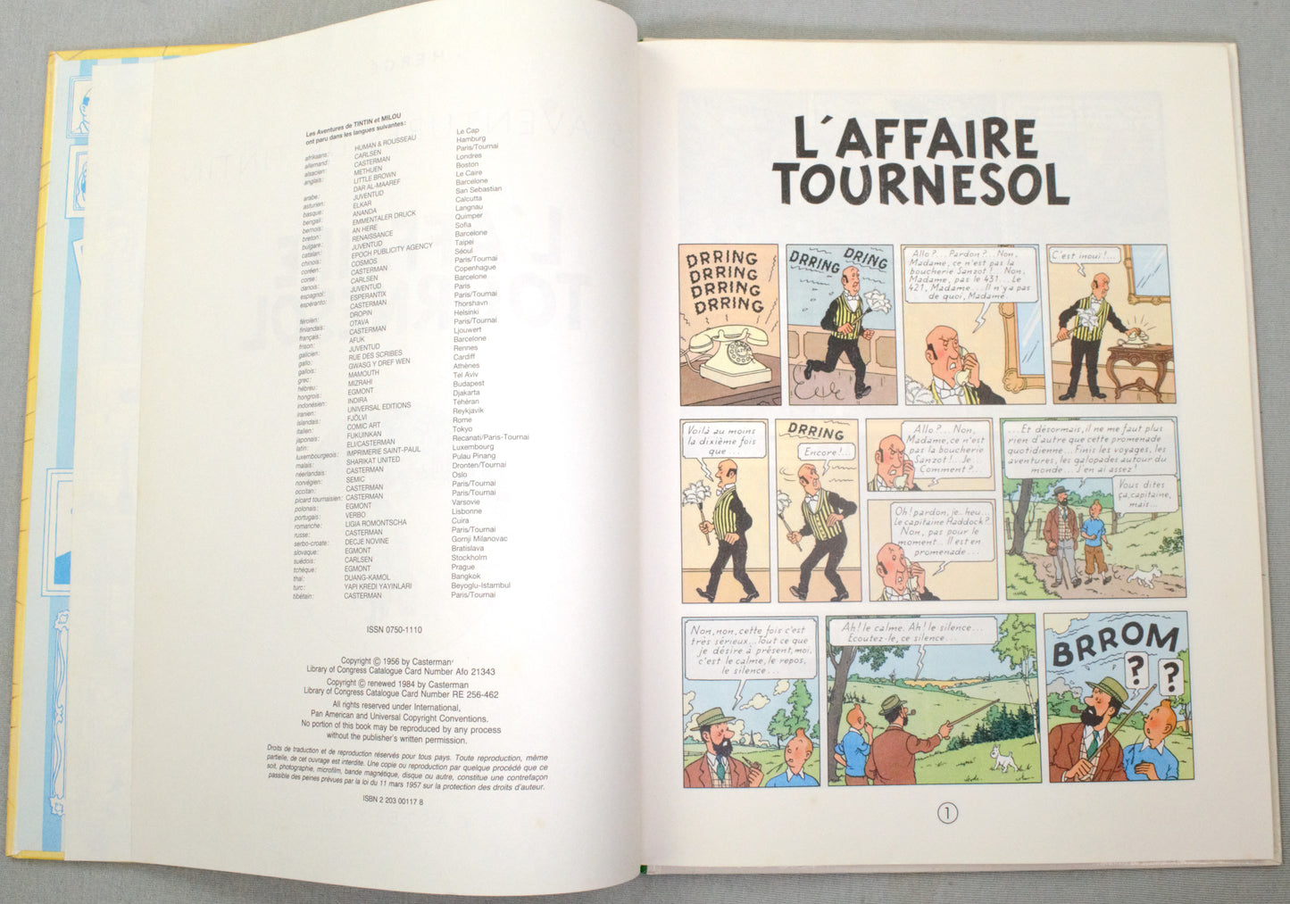 Tintin L'affaire Touresol Comic Book - Casterman 1984 French Hardback Edition Herge