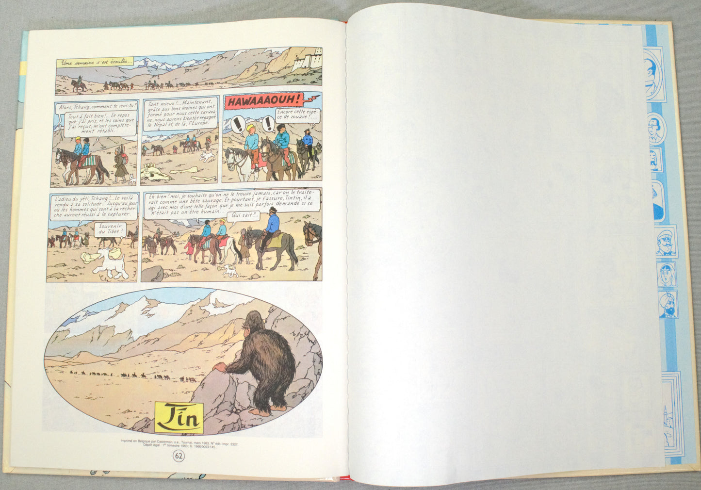 Tintin au Tibet Comic Book - Casterman 1983 French Hardback Edition Herge