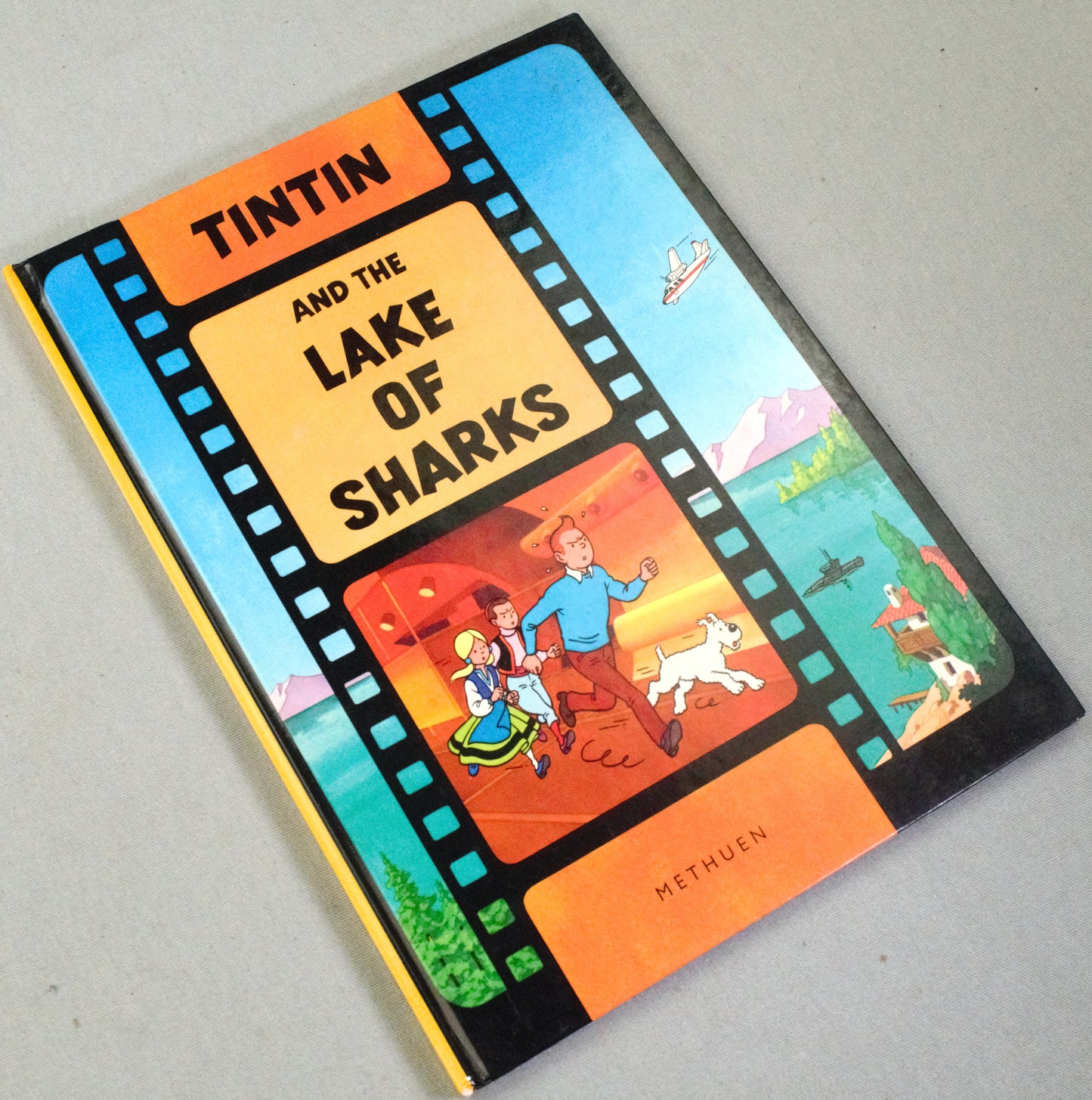 Tintin & the Lake of Sharks Early Vintage Comic Book - Methuen UK 1985 Edition HB Herge