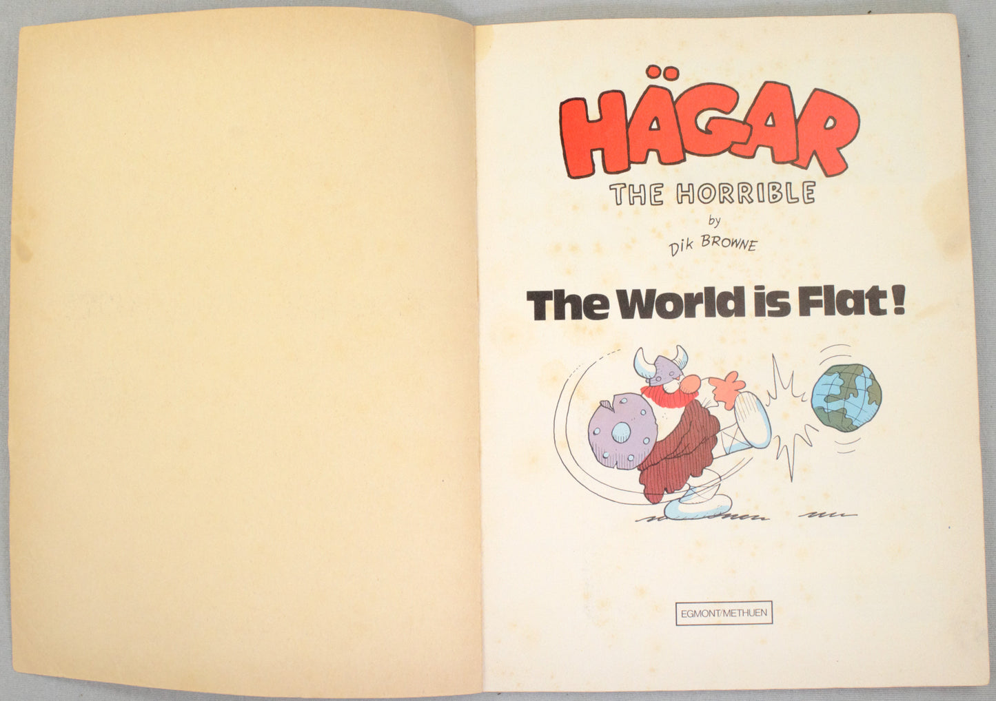 Hagar The Horrible The World is Flat Comic Book - 1978 Methuen PB 1st Edition by Dik Browne