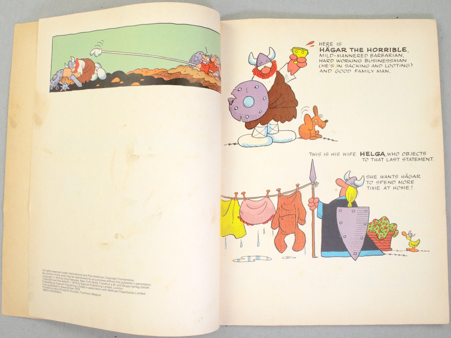 Hagar The Horrible The World is Flat Comic Book - 1978 Methuen PB 1st Edition by Dik Browne