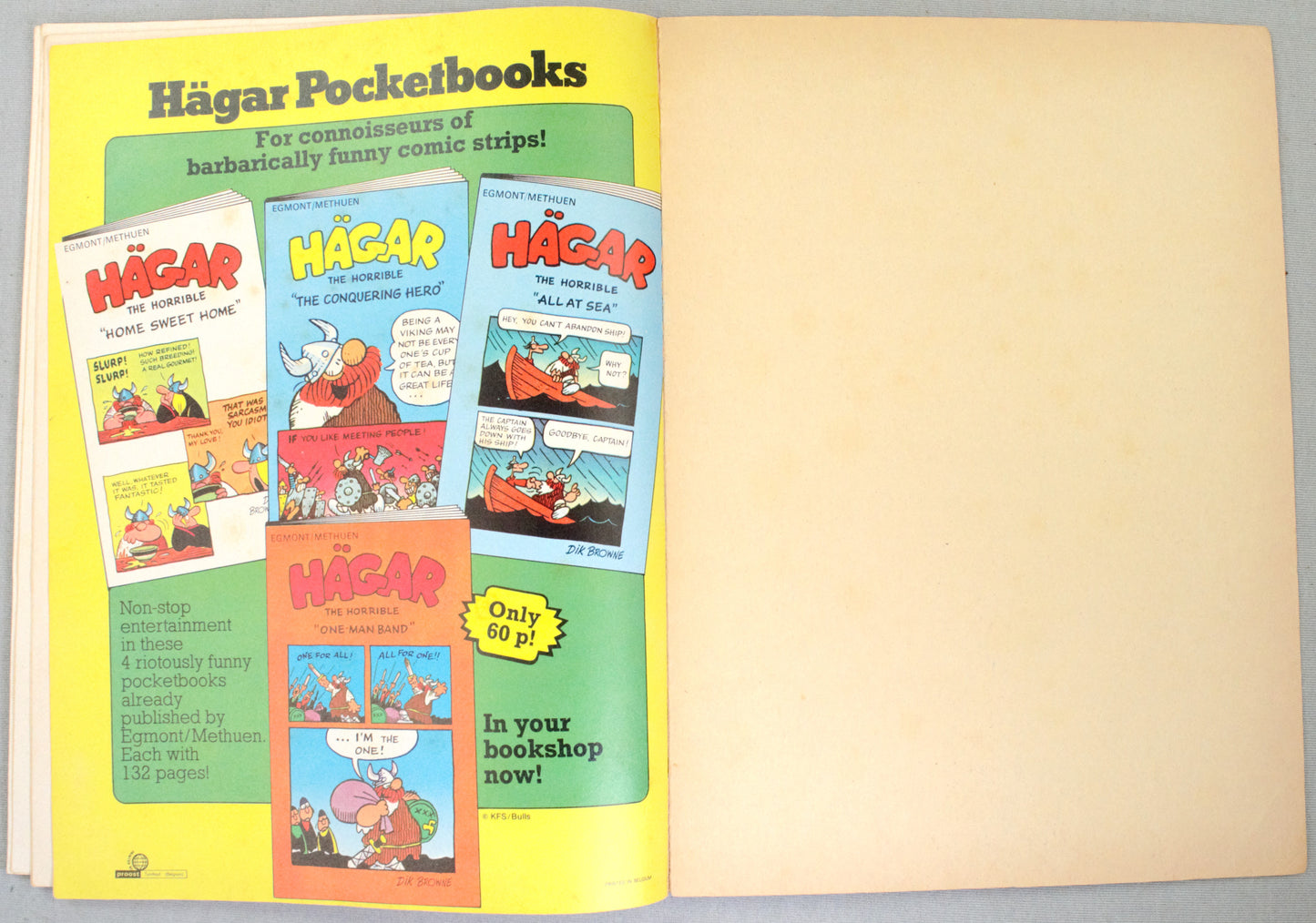 Hagar The Horrible The World is Flat Comic Book - 1978 Methuen PB 1st Edition by Dik Browne