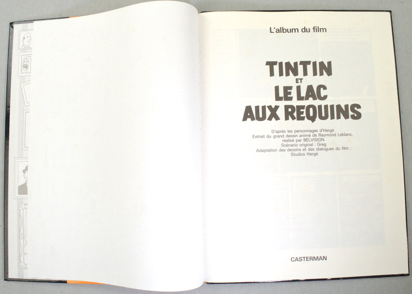 Tintin et le lac aux Requins L'album du film- 1986 Casterman French Hardback Edition
