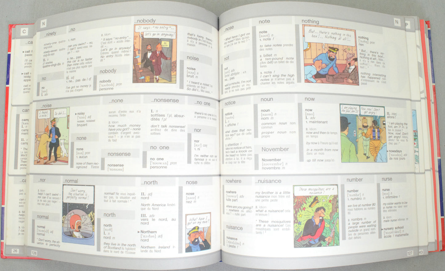 Tintin: Harrap's Illustrated Dictionary English/French 1989 Edition Des Mots