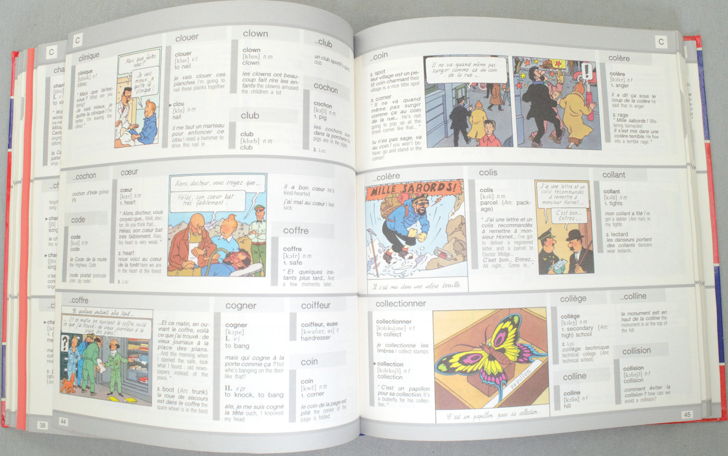 Tintin: Harrap's Illustrated Dictionary English/French 1989 Edition Des Mots