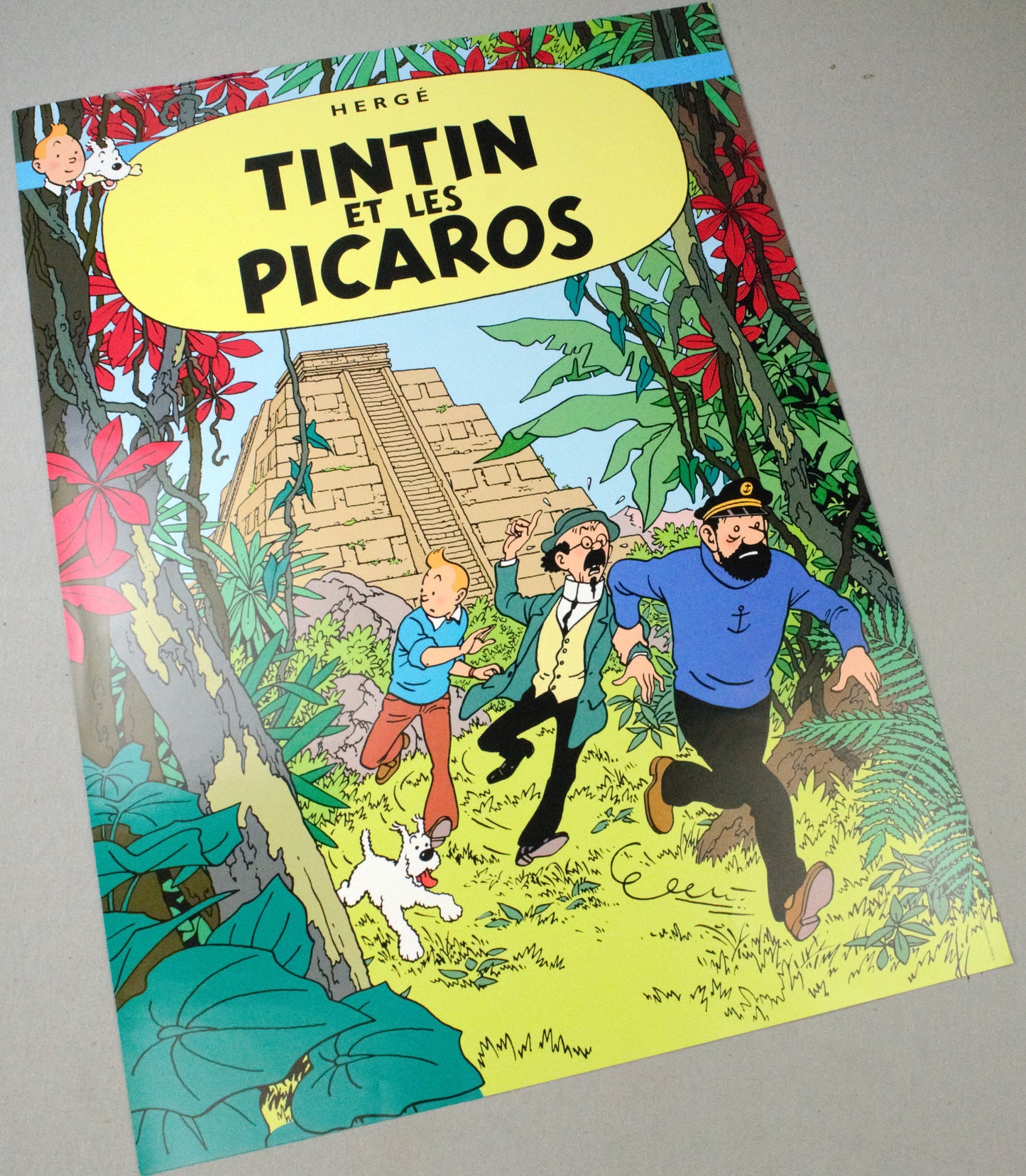 Tintin Et Les Picaros: Large Tintin Title Cover Poster by Moulinsart 50x70cm