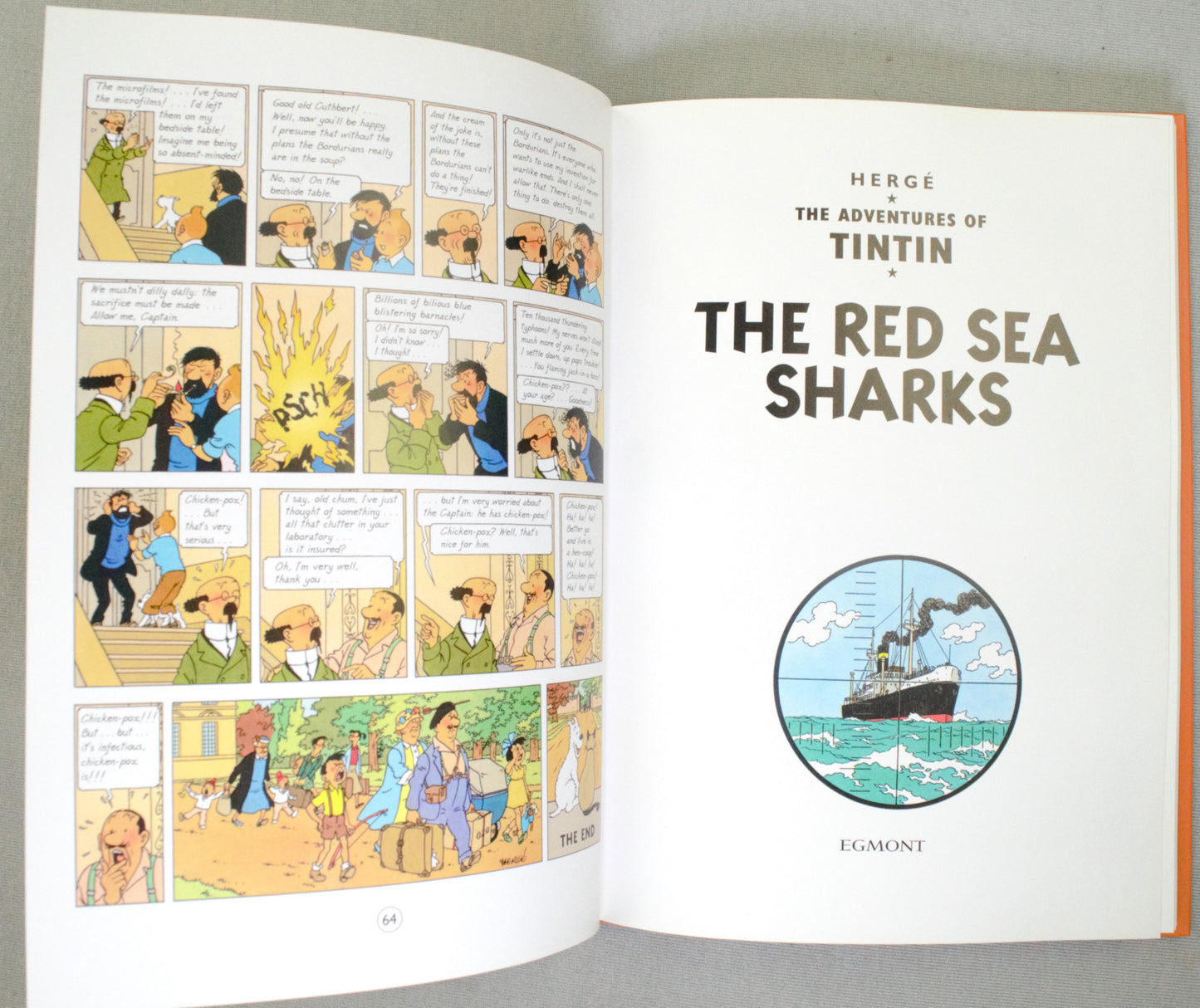 Adventures of Tintin Volume 7 - Egmont 2007 A5 3 in 1 Tintin HB Book Herge