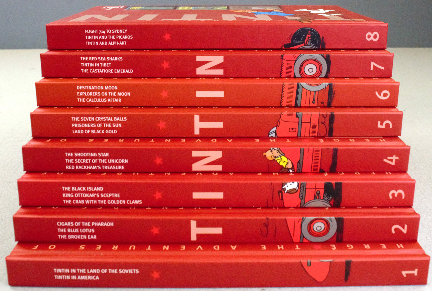 The Adventures of Tintin 8-Book Egmont Hardback Compact Collection Box Set by Herge