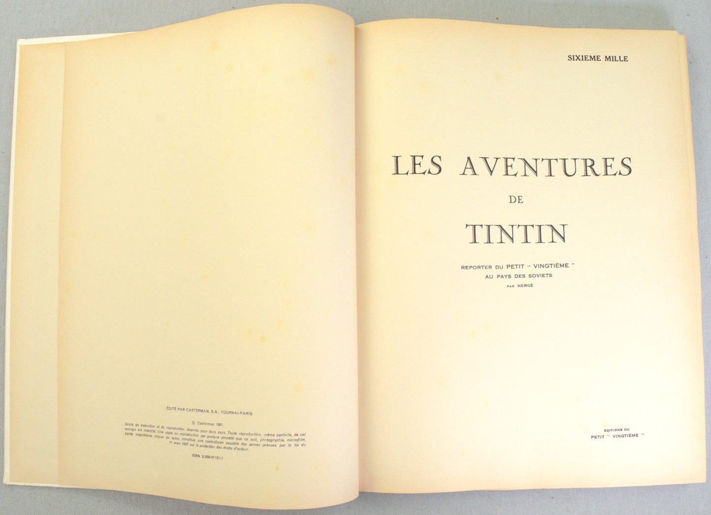 Tintin Au Pays Des Soviets - Rare B&W Facsimile 1st Edition Casterman - 1981 French EO Noire Blanc