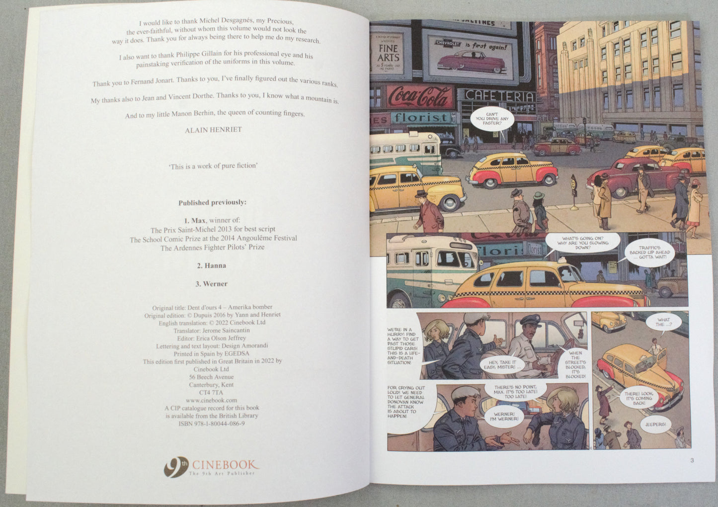 Bear's Tooth Volume 4: "Amerika Bomber" Cinebook Paperback UK Comic Book by Yann/Henriet
