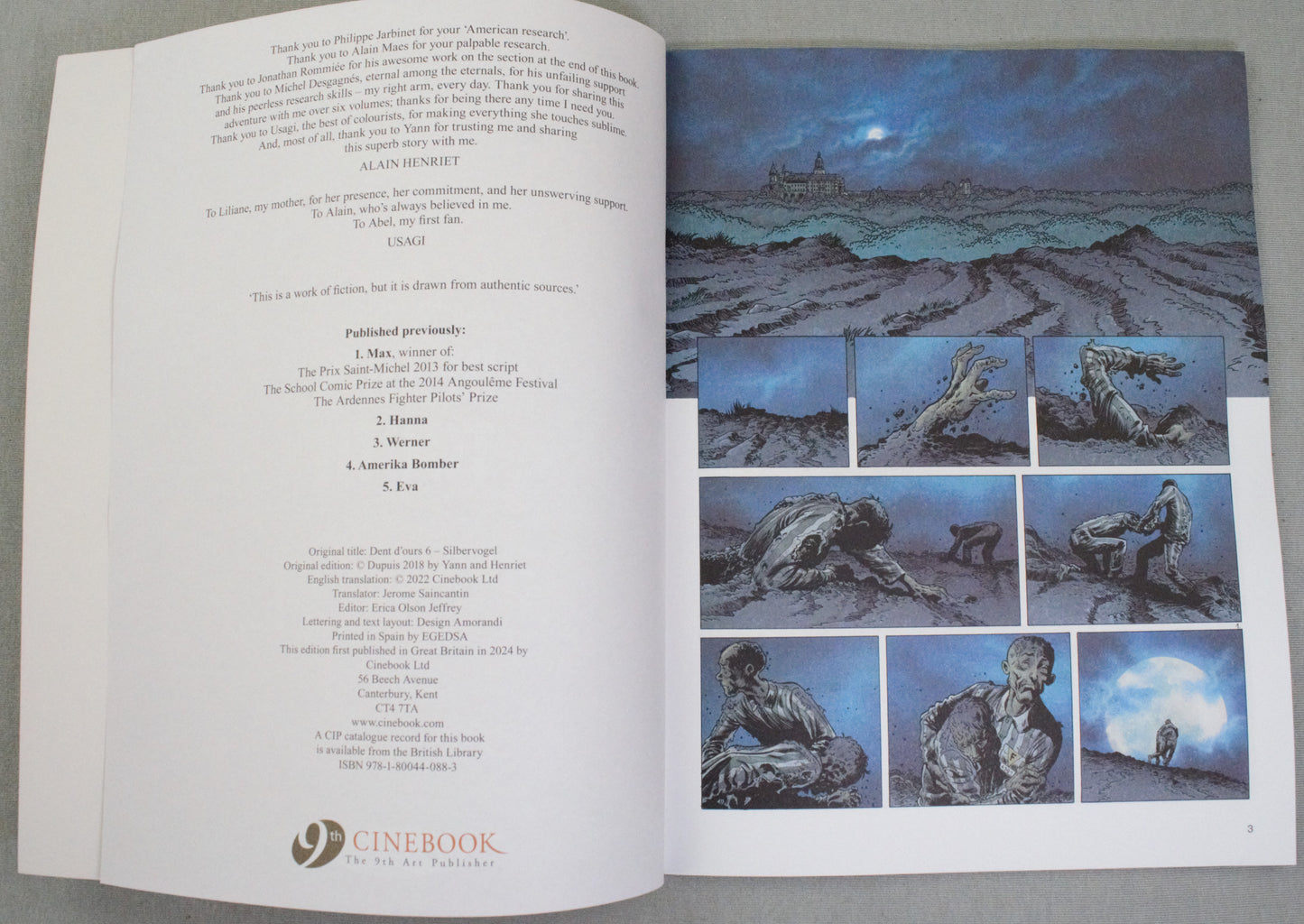Bear's Tooth Volume 6: "Silbervogel" Cinebook Paperback UK Comic Book by Yann/Henriet