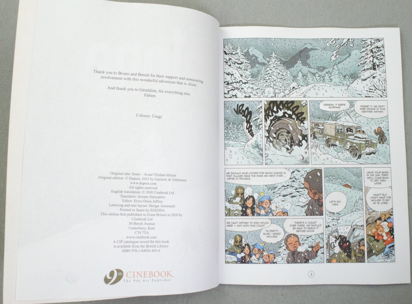 Alone Volume 9: "Before the Midnight Child" Cinebook Paperback UK Comic Book by Vehlmann/Gazzotti
