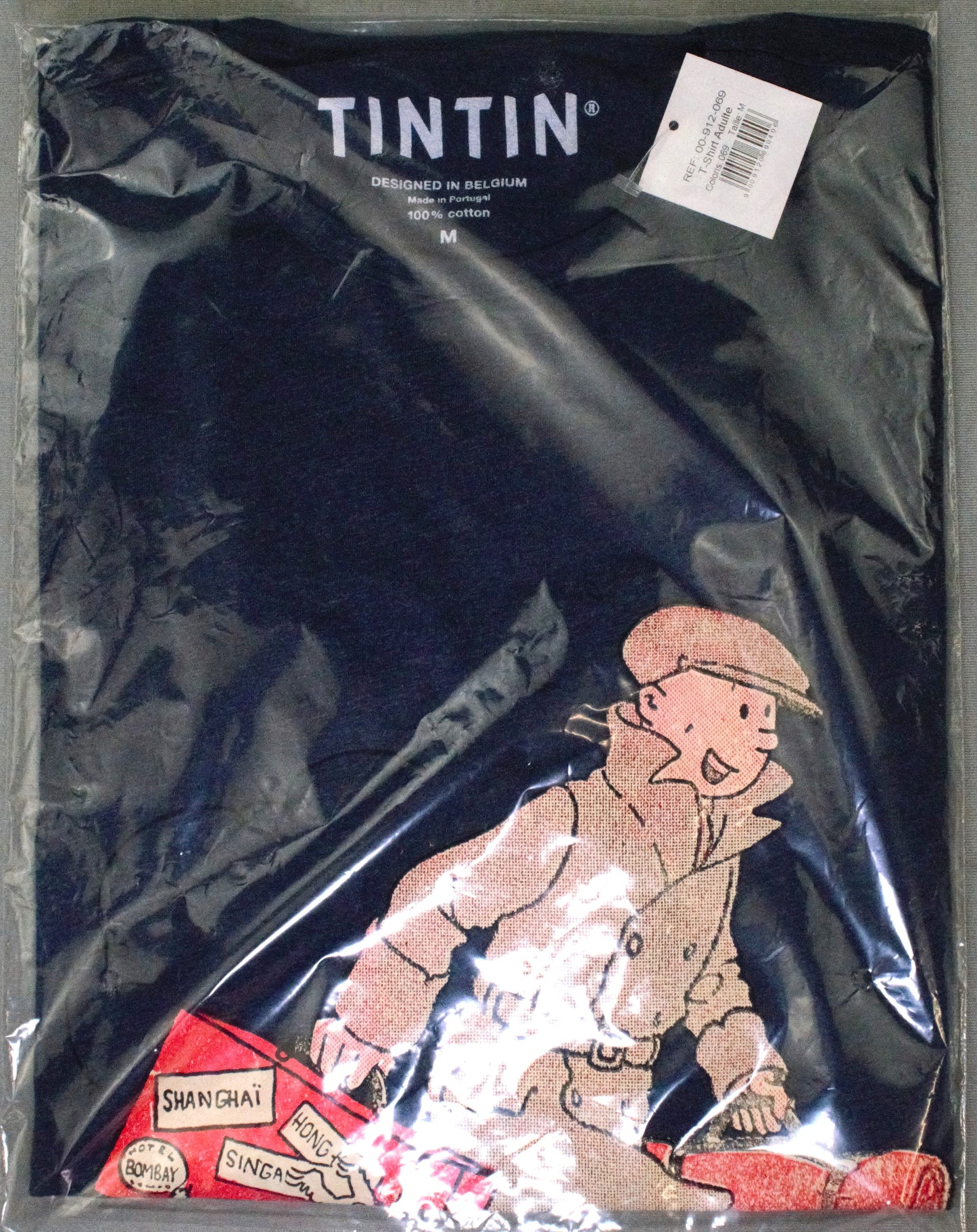 Moulinsart Tintin & Snowy Homecoming Adult T-Shirt: Navy Cotton T Shirt S - 3XL ML Hergé