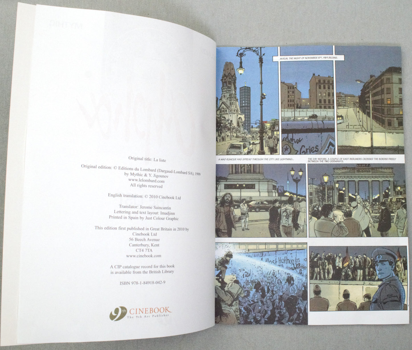 Alpha Volume 3: "The List" Cinebook Paperback UK Comic Book by Jigounov/Mythic