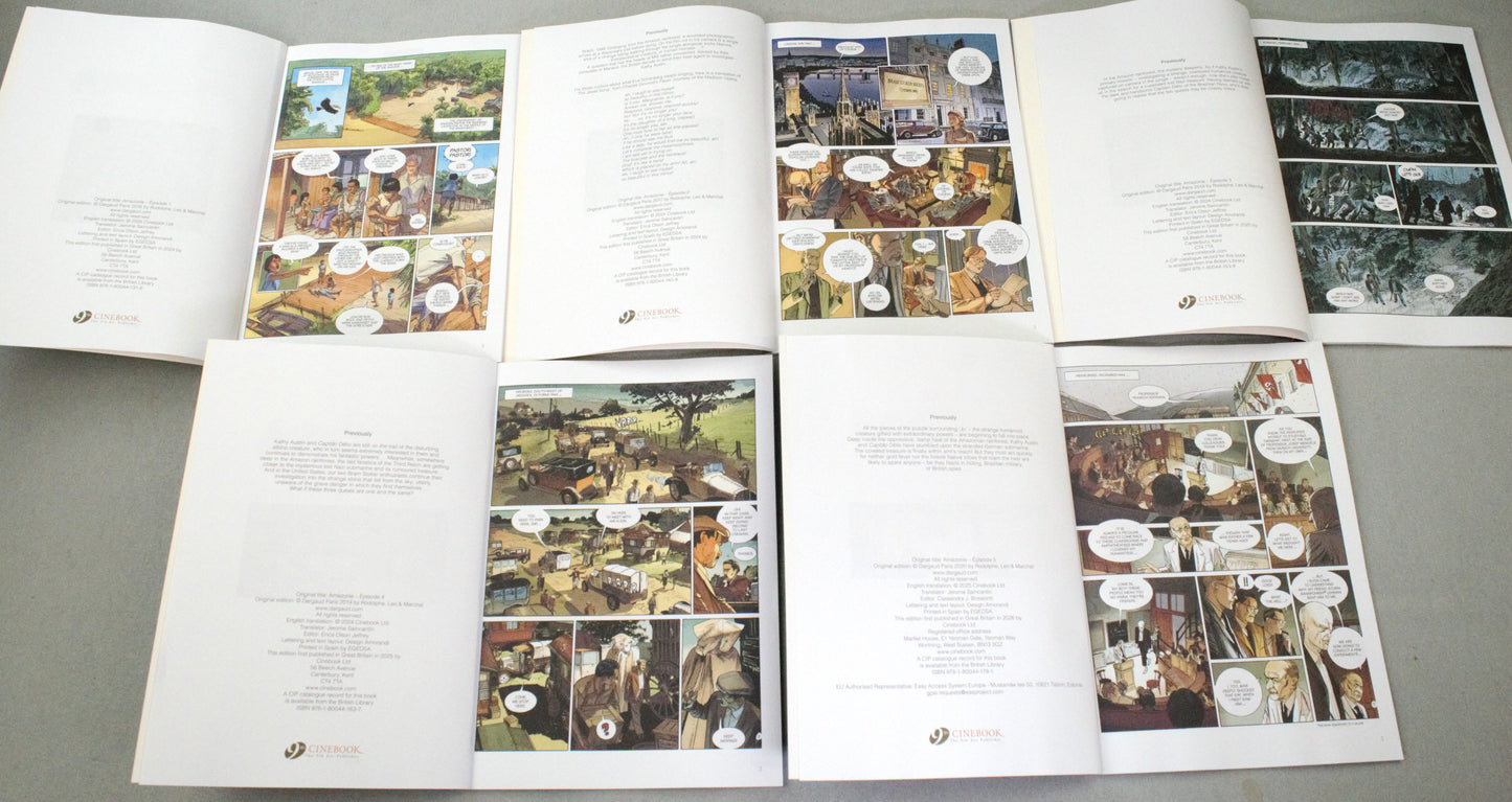 Amazonia Episodes 1-5 Comic Books: Cinebook UK Paperback Editions FULL SET