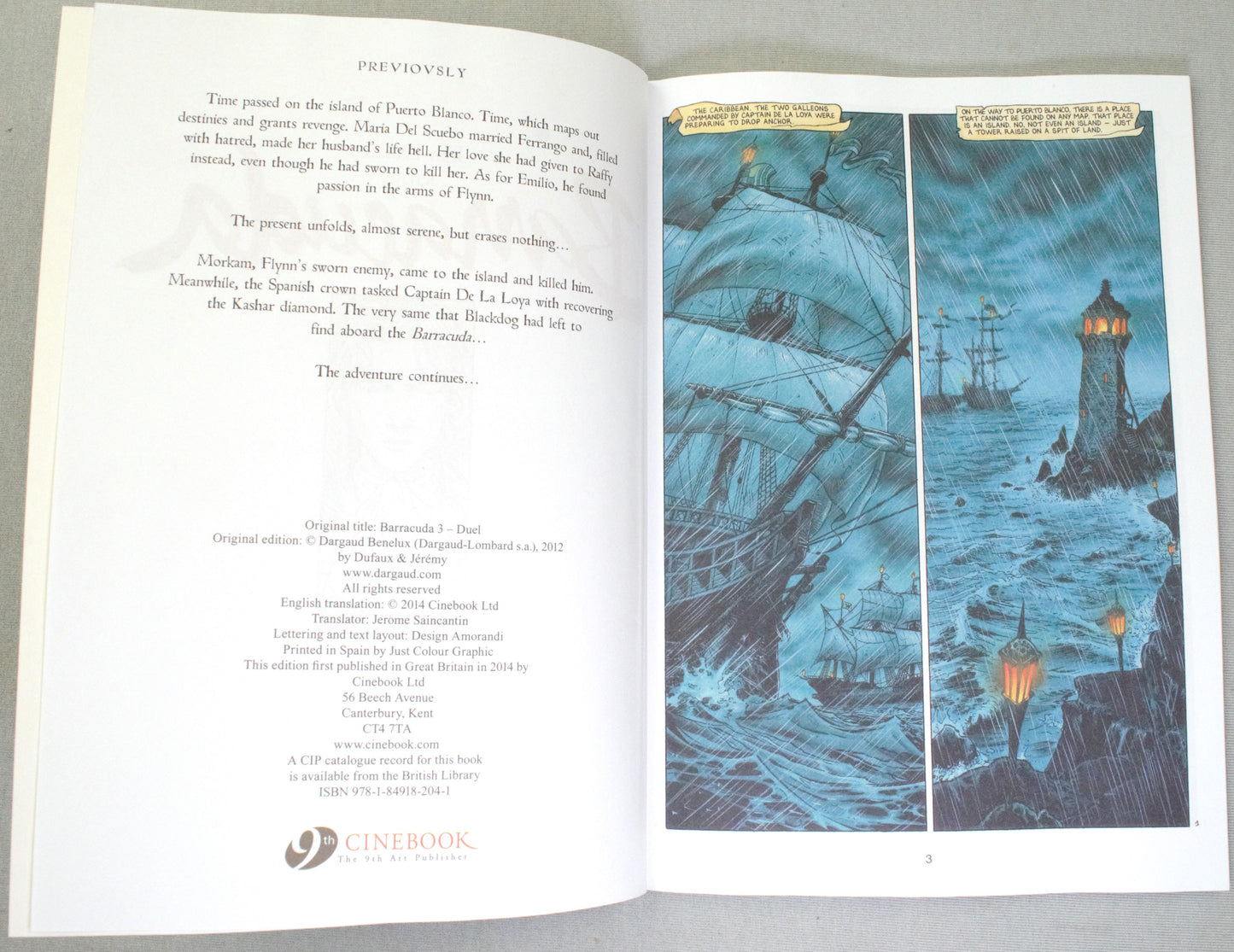 Barracuda Volume 3: "Duel" Cinebook Paperback UK Comic Book by Dufaux/Jérémy