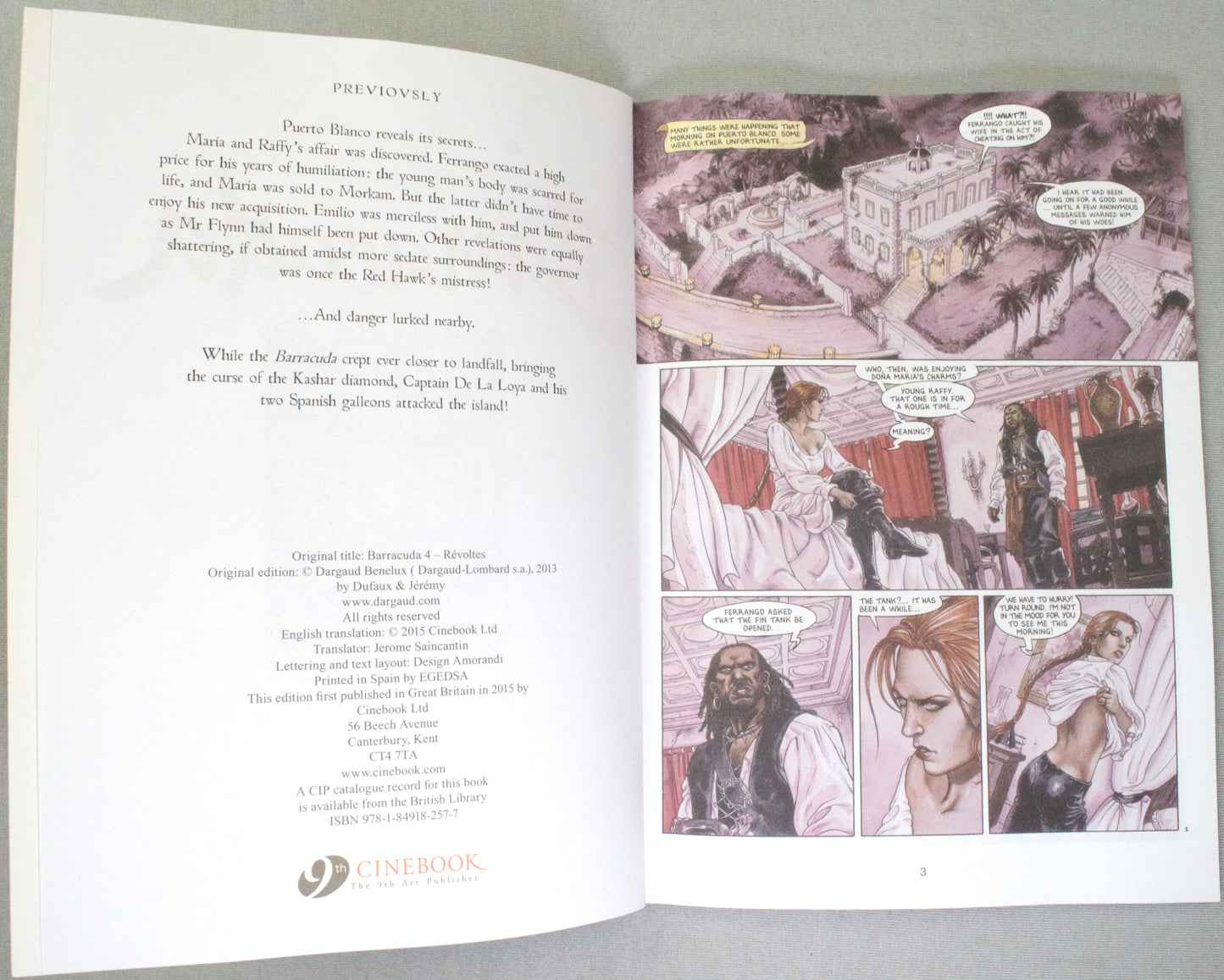 Barracuda Volume 4: "Revolts" Cinebook Paperback UK Comic Book by Dufaux/Jérémy