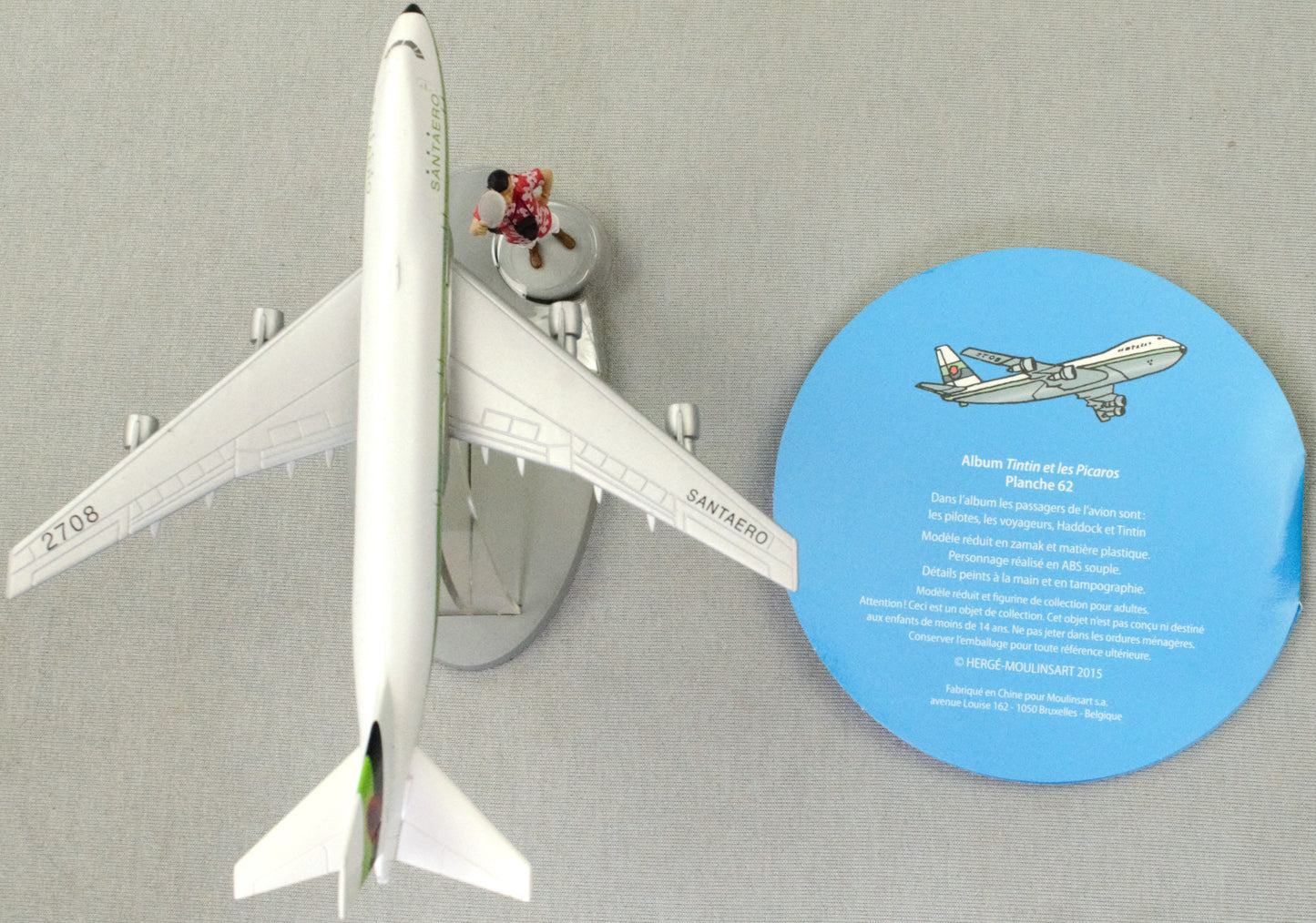 Moulinsart Tintin Plane 29570 Santaero Company Plane: Les Picaros Model Avion #50